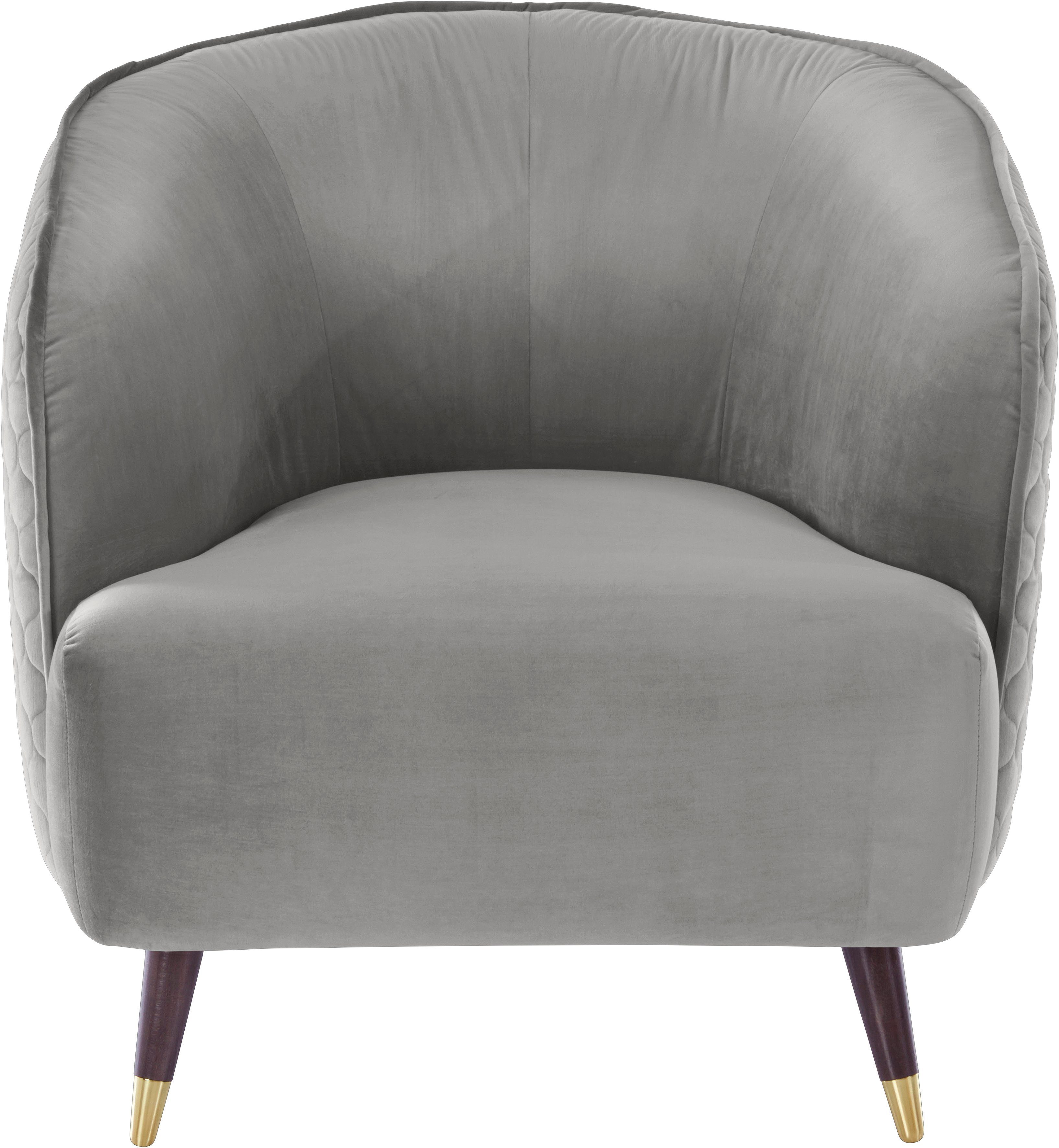 Home affaire Fauteuil Oradea cocktailstoel met elegante stiksels op achterzijde van de rugleuning