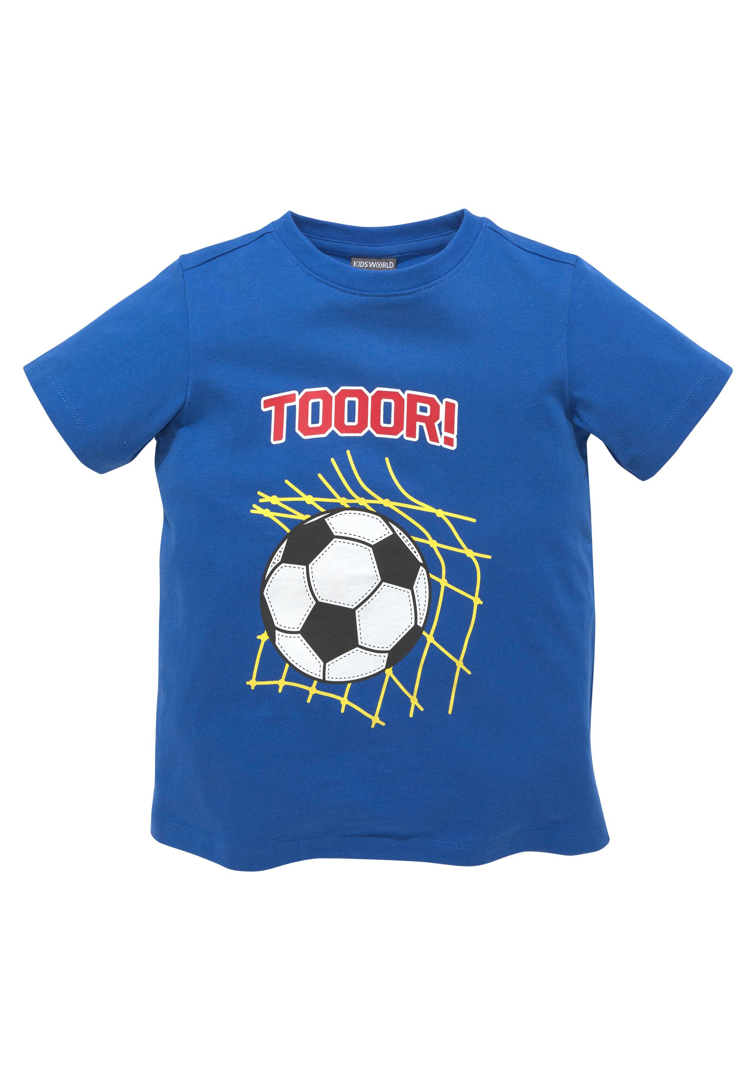 KIDSWORLD T-shirt Voetbal-print: TOOOR Korte mouwen, basic pasvorm, met statements/slogans
