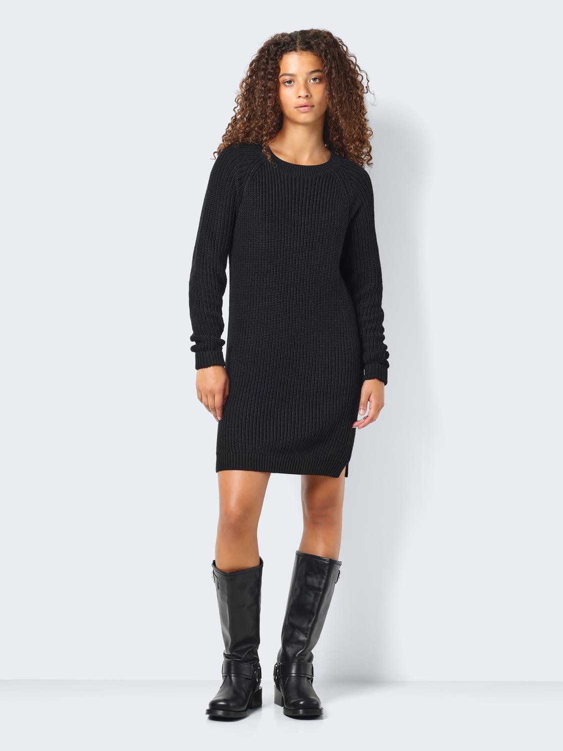 Noisy may Gebreide jurk NMSIESTA L/S O-NECK KNIT DRESS NOOS