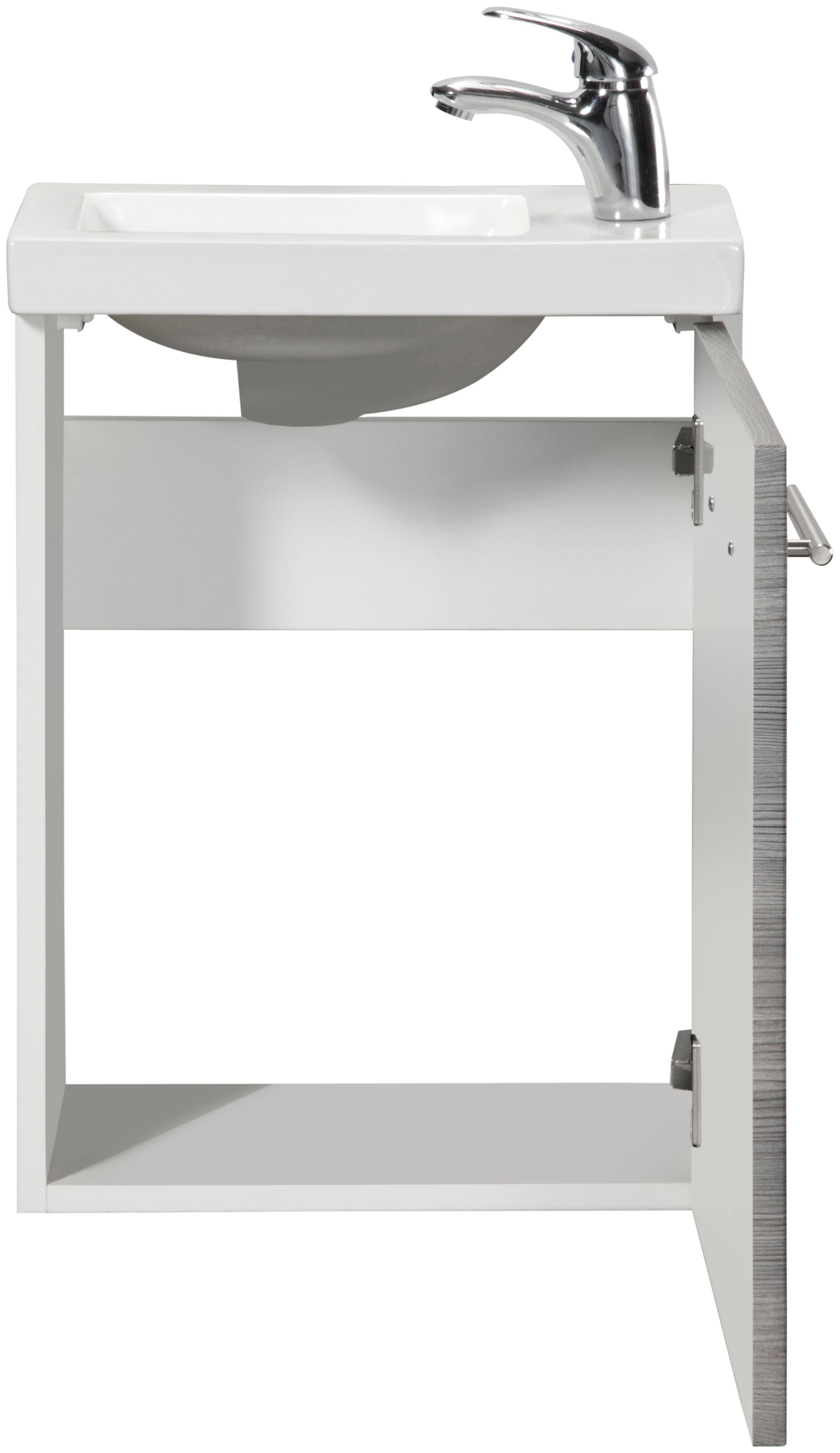 welltime Wastafelmeubel Trento, in verschillende designs en kleuren BxDxH: 40x23x56 cm, gastenbad SlimLine, wastafel