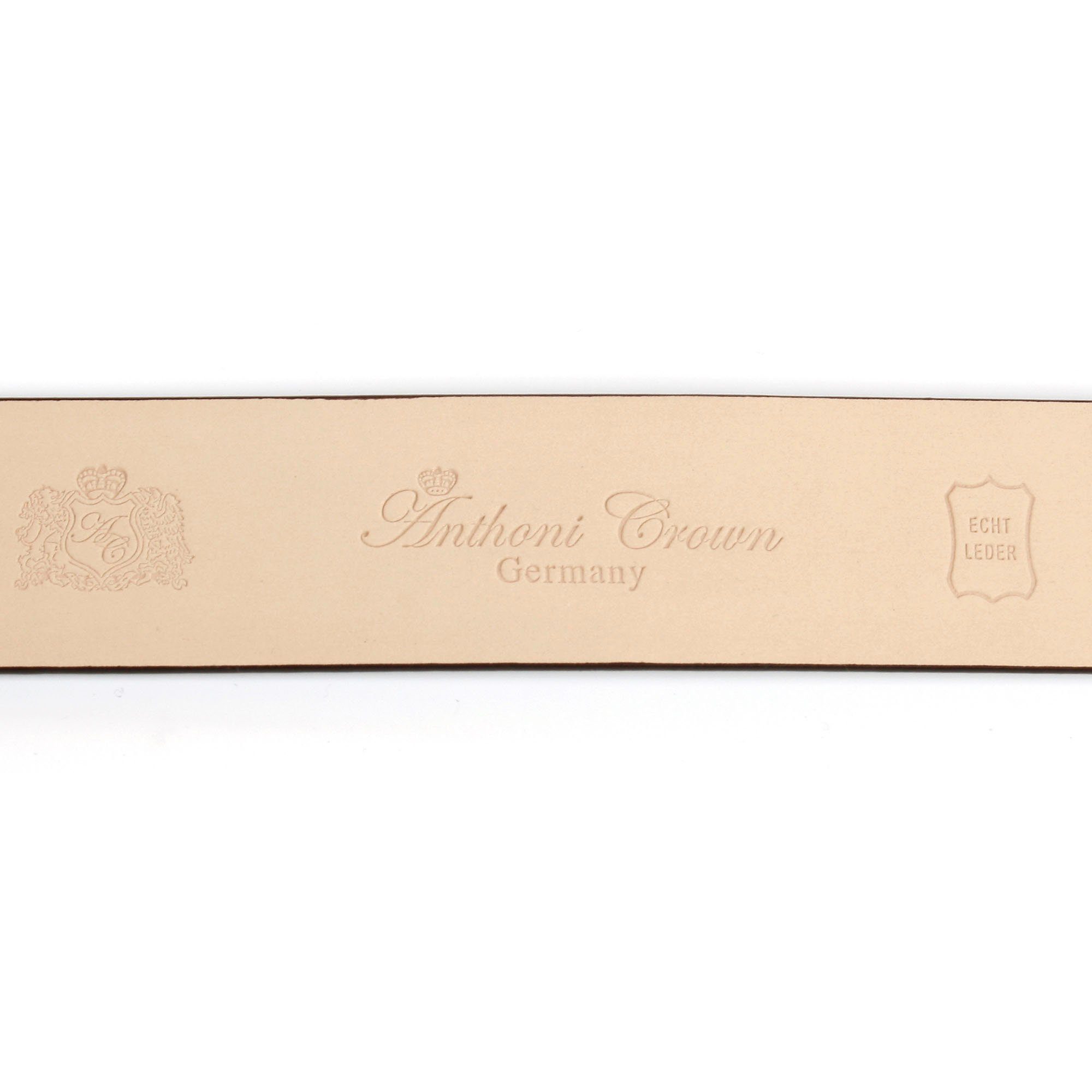 Anthoni Crown Leren riem Met de hand genaaide riem met gekleurde carbon-gesp