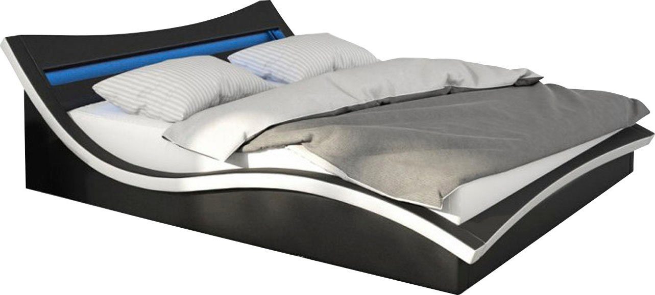 SalesFever Gestoffeerd bed met ledverlichting in het hoofdbord, design bed in een moderne look