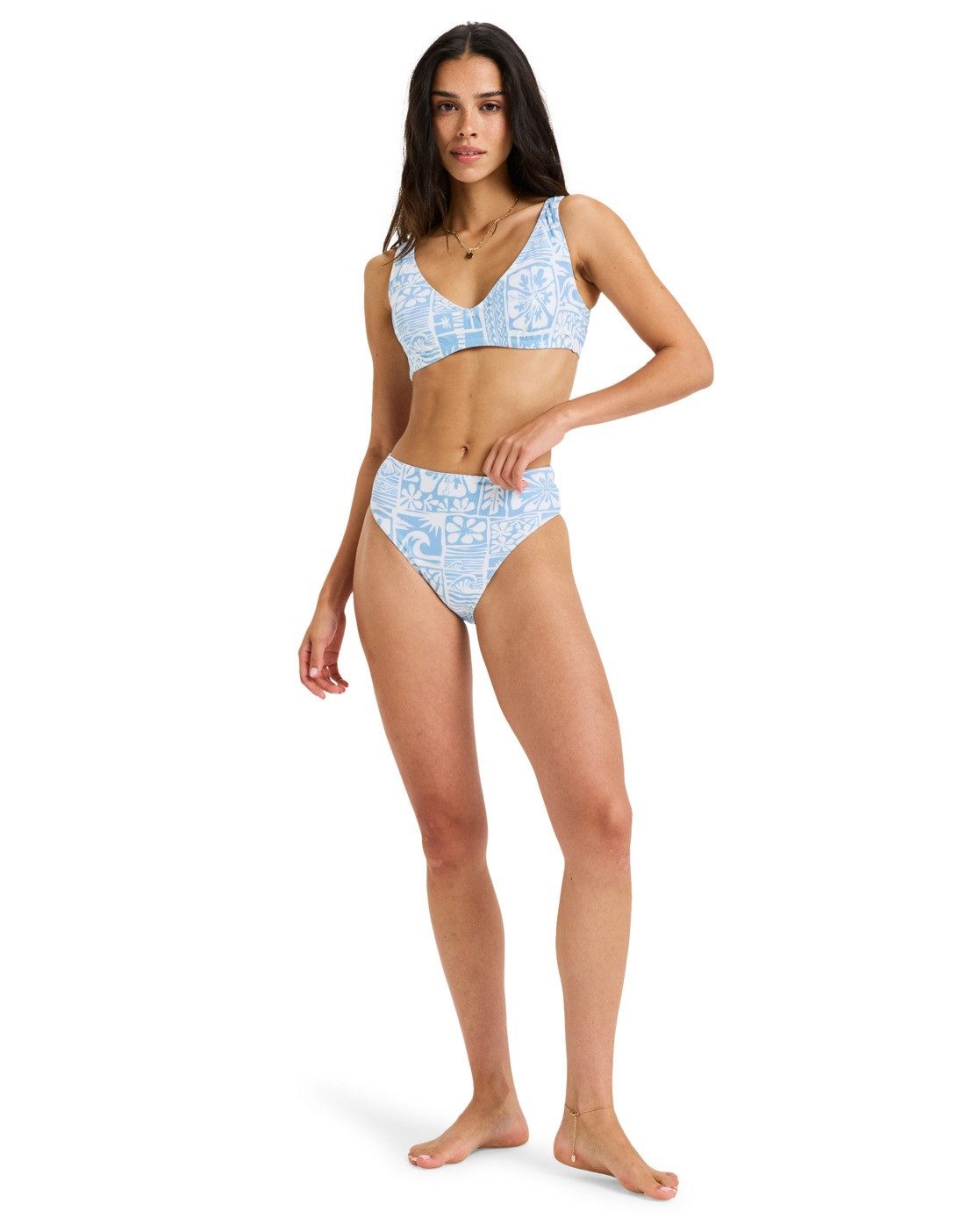 Roxy Bikinibroekje Flowers Wave Mid Waist Mod