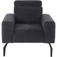 domo collection fauteuil lucera met verstelbare hoofdsteun, naar keuze met verstelbare rugleuning blauw
