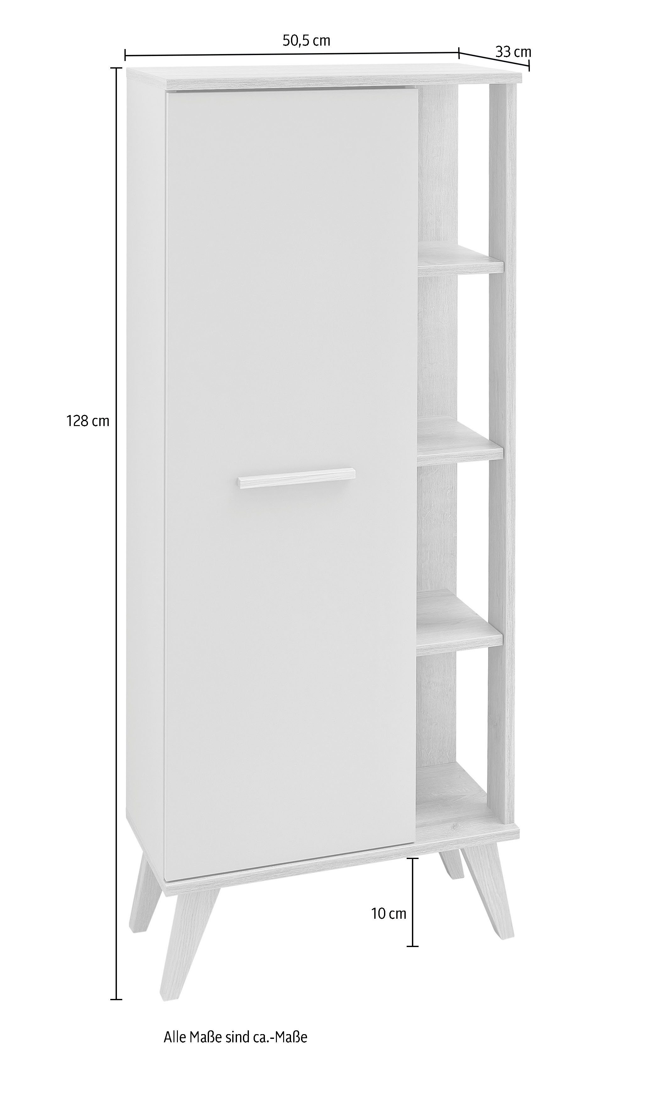 Saphir Badkamerserie Quickset 3-delig, wastafelonderkast met led-spiegelkast Halfhoge kast, incl. deurdemper, 4 deuren, 5 planken, badkamer set (3-delig)
