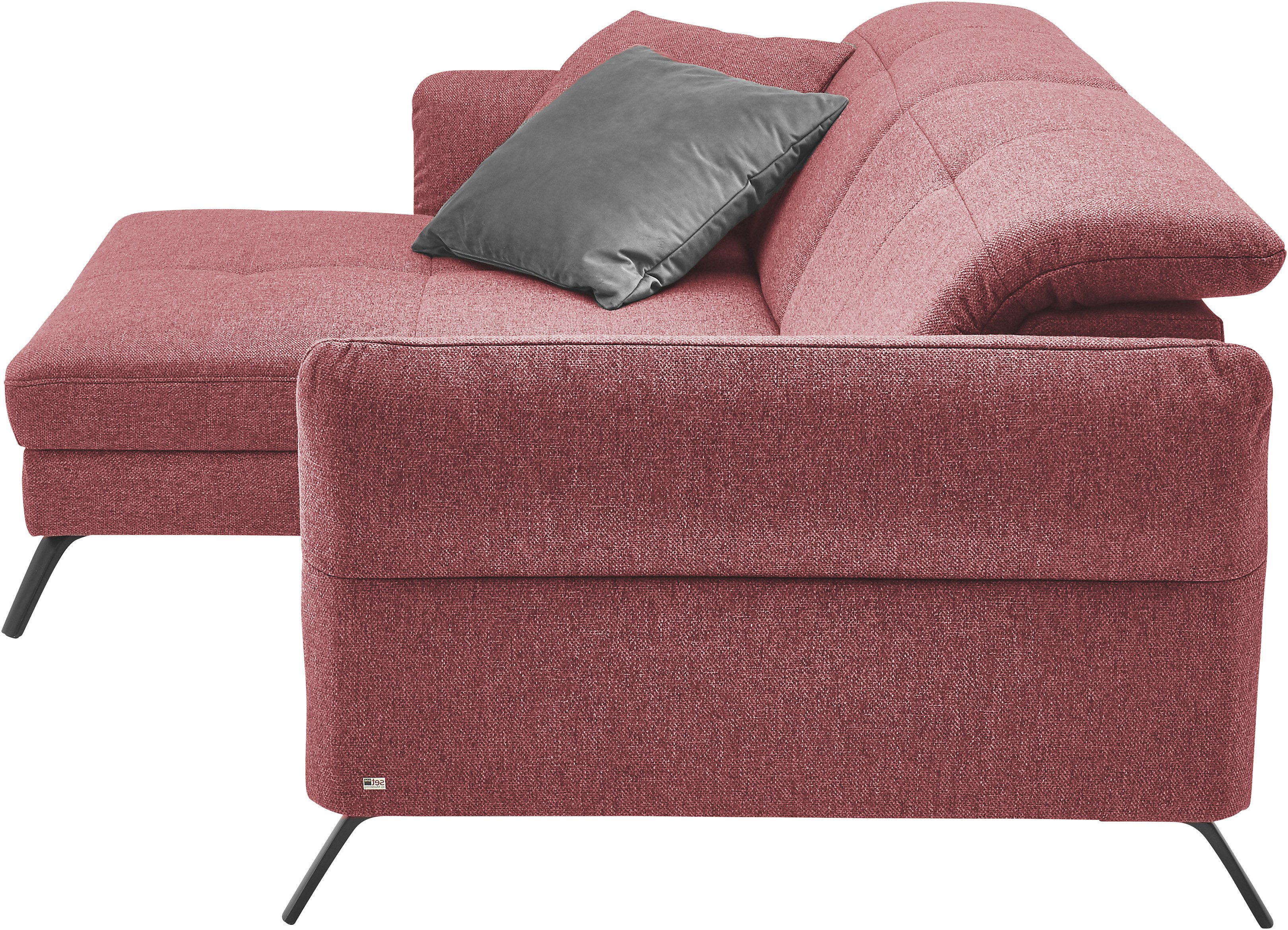 set one by Musterring Hoekbank SO 4400 V optioneel met motorische bedfunctie & hoofdverstelling, voet zwart