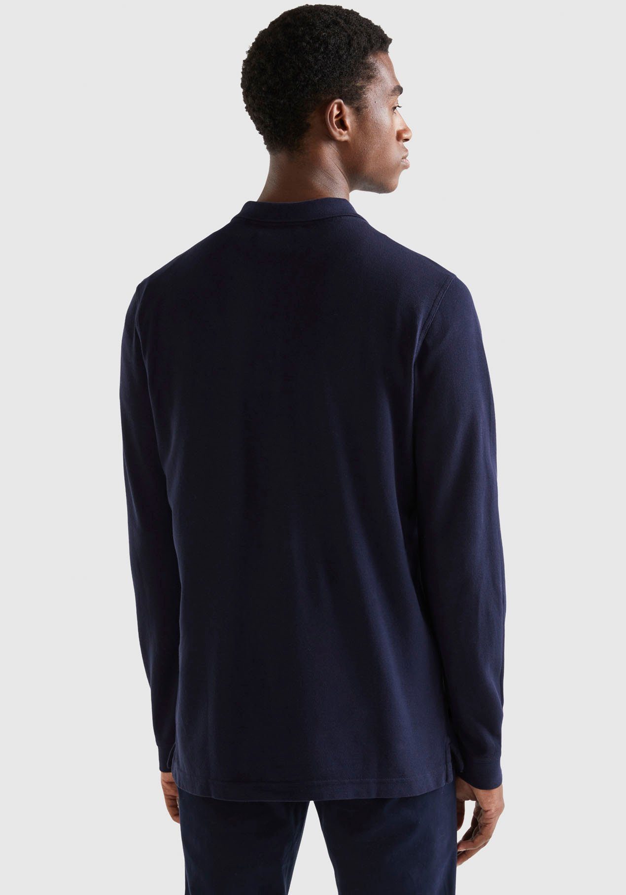 United Colors of Benetton Poloshirt met lange mouwen met splitjes opzij