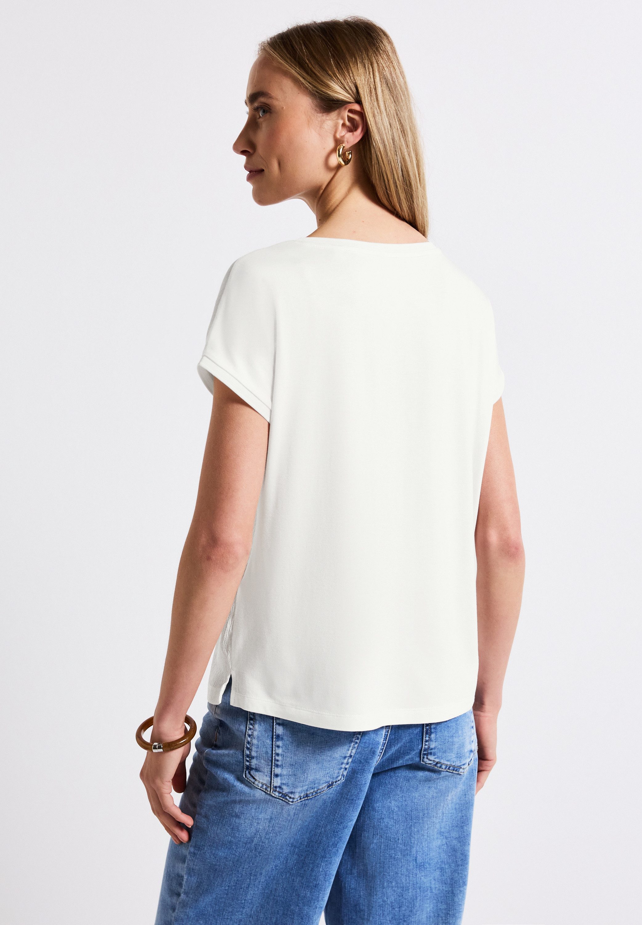 STREET ONE T-shirt in een structuurmix
