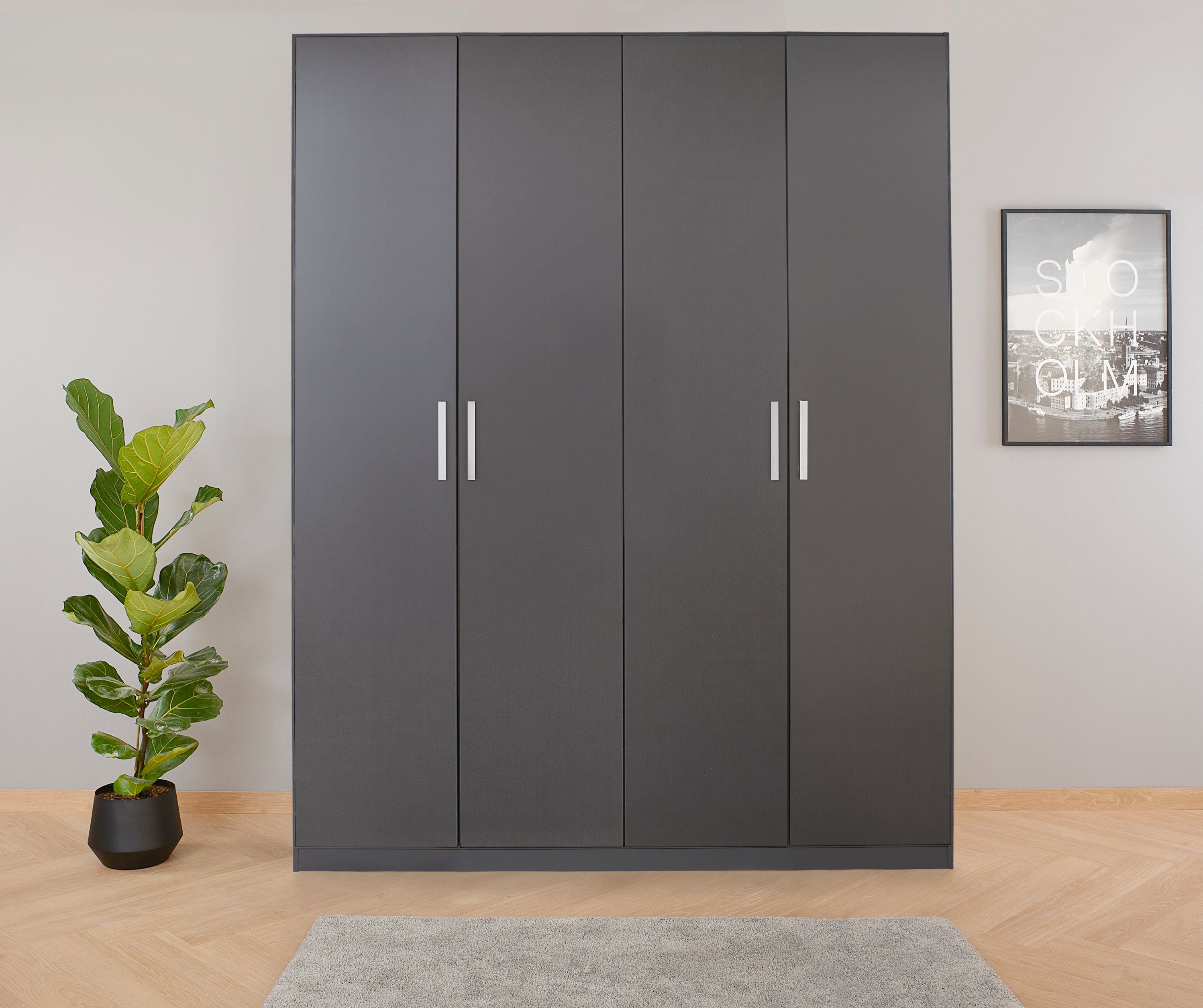 rauch Draaideurkast Kledingkast kast garderobe KOLUNA met decor-front inclusief 2 binnenladen en extra legplanken made in germany