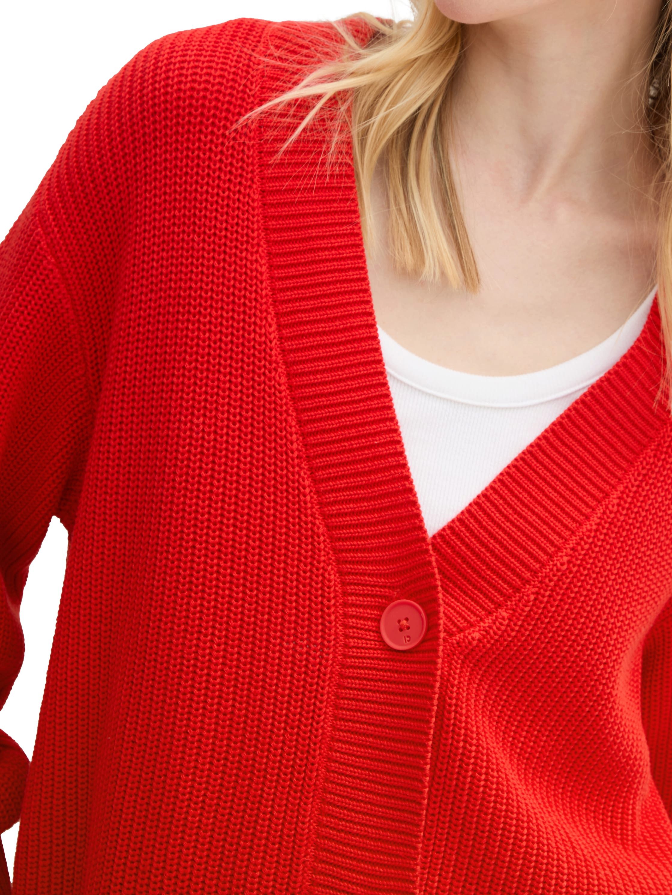 Tom Tailor Denim Cardigan met breistructuur en knoopsluiting