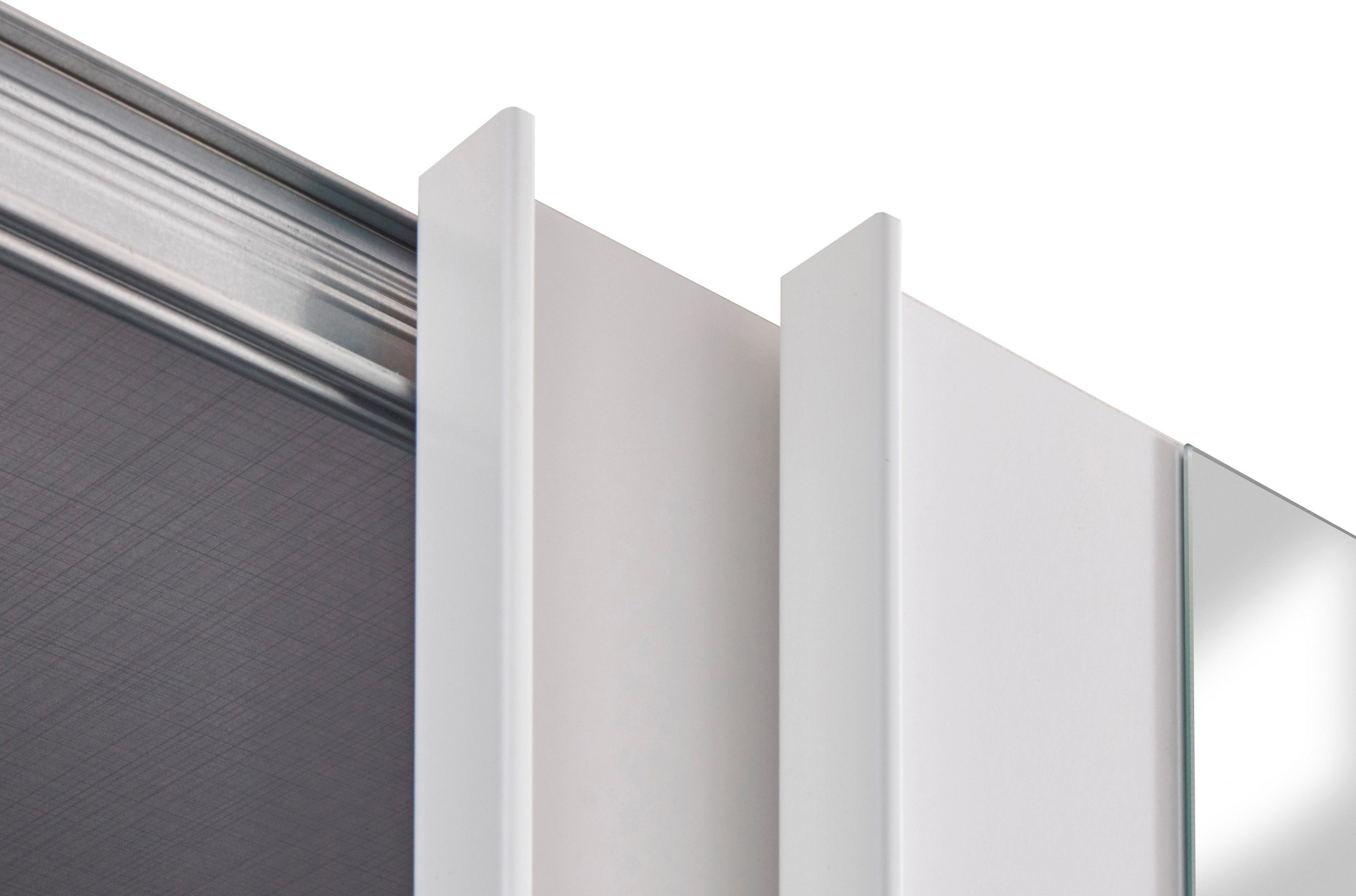 Wimex Zweefdeurkast Barmbek Slaapkamerkast BESTSELLER Garderobekast Kledingkast met 2 stoffen boxen en 2 extra planken, spiegeldeur