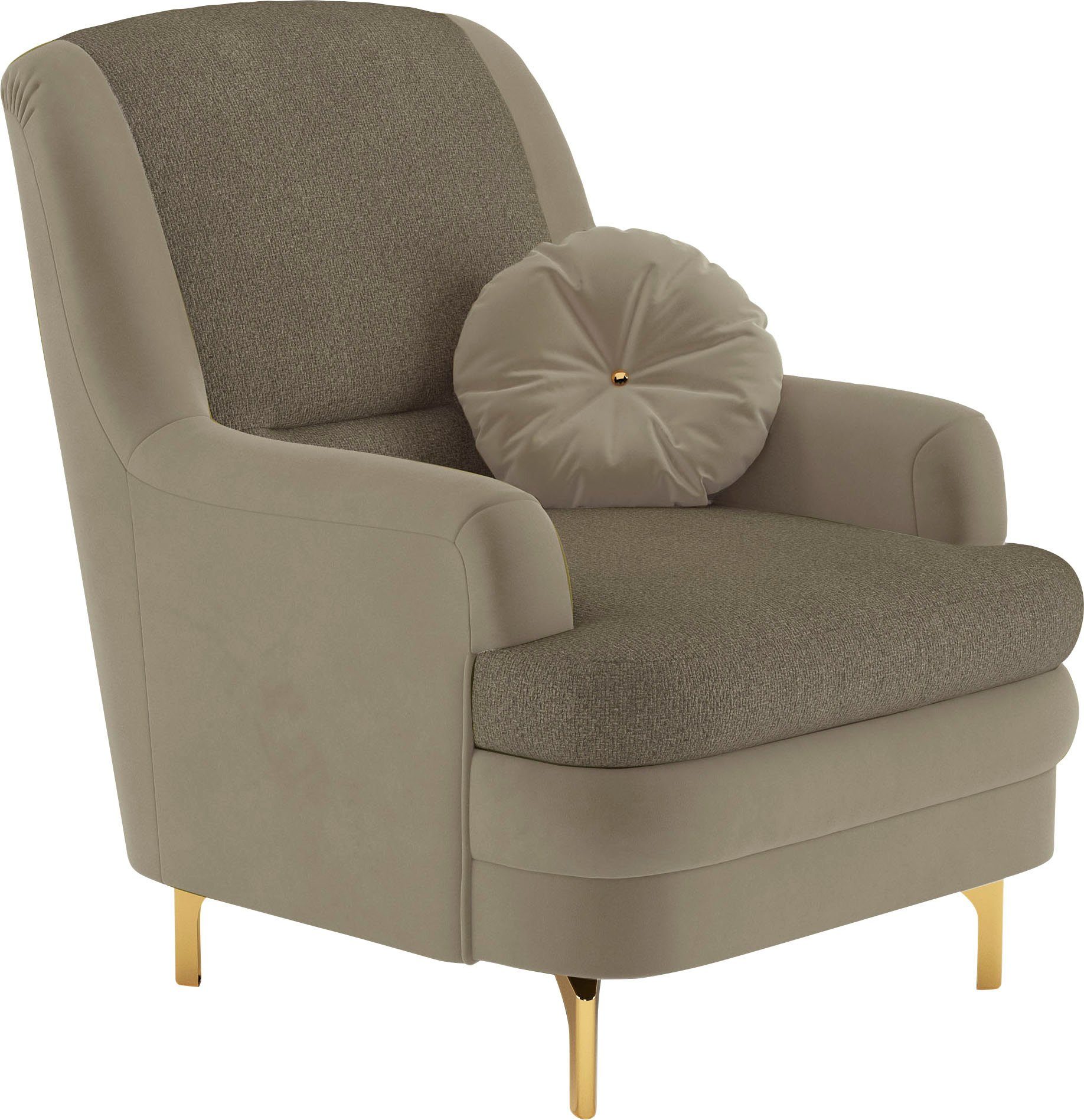 sit&more Fauteuil Oriënt inclusief 1 sierkussen met strassteentjes, goudkleurige metalen poten
