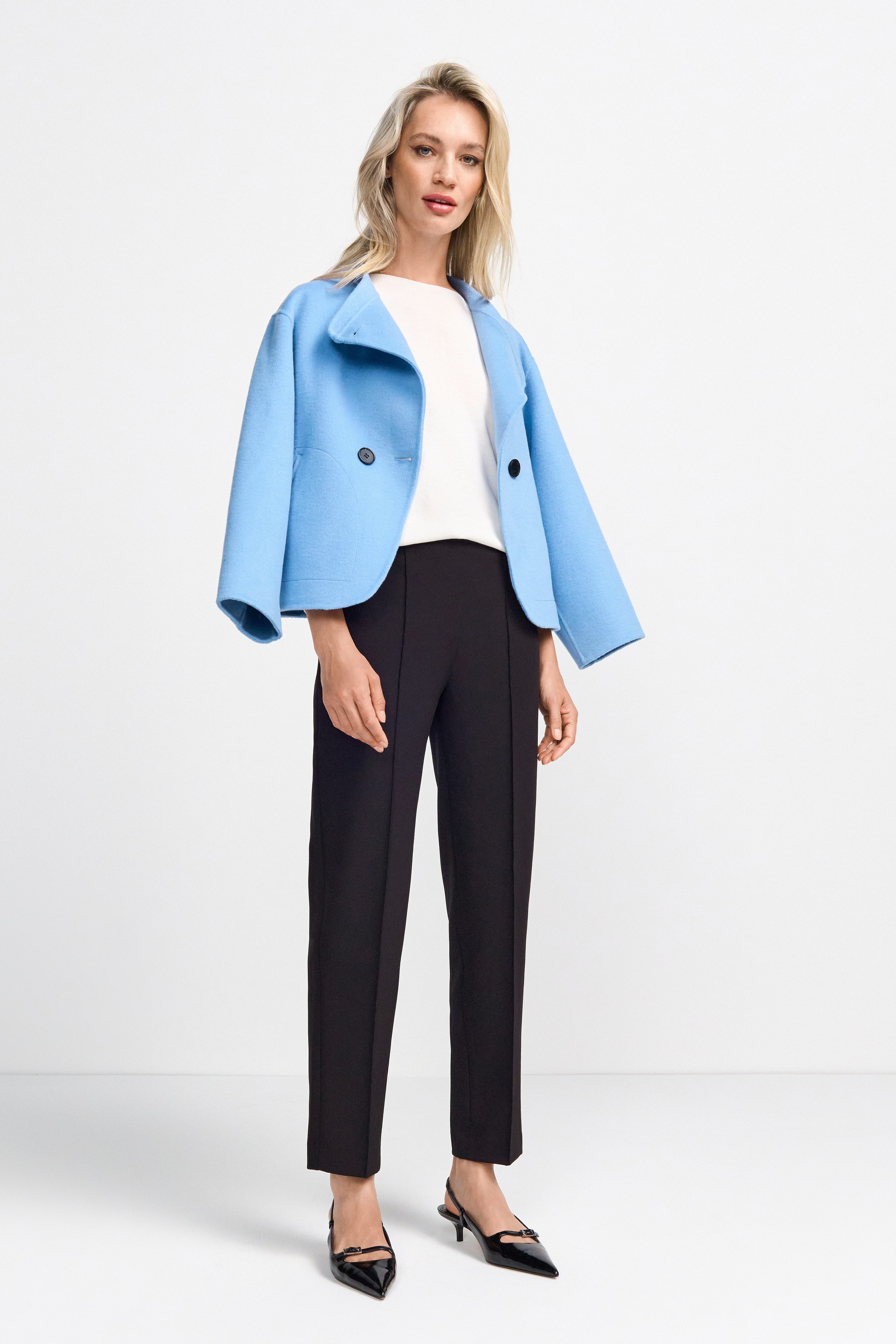 Rich & Royal Pantalon met vouw Nep-leistentas achter