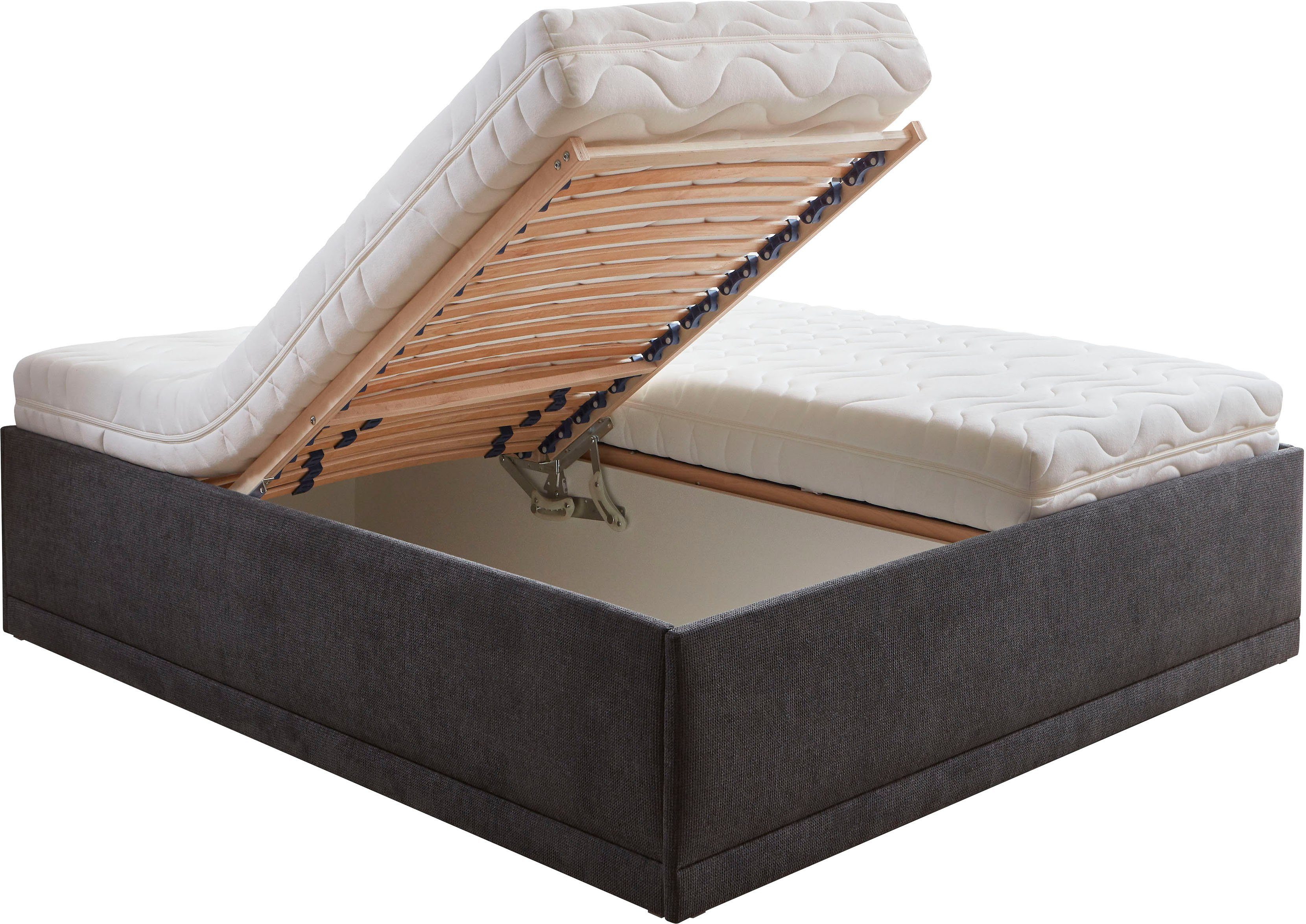 Westfalia Polsterbetten Gestoffeerd bed Texel Comforthoogte met sierkussen, bedkist bij uitvoering met matras