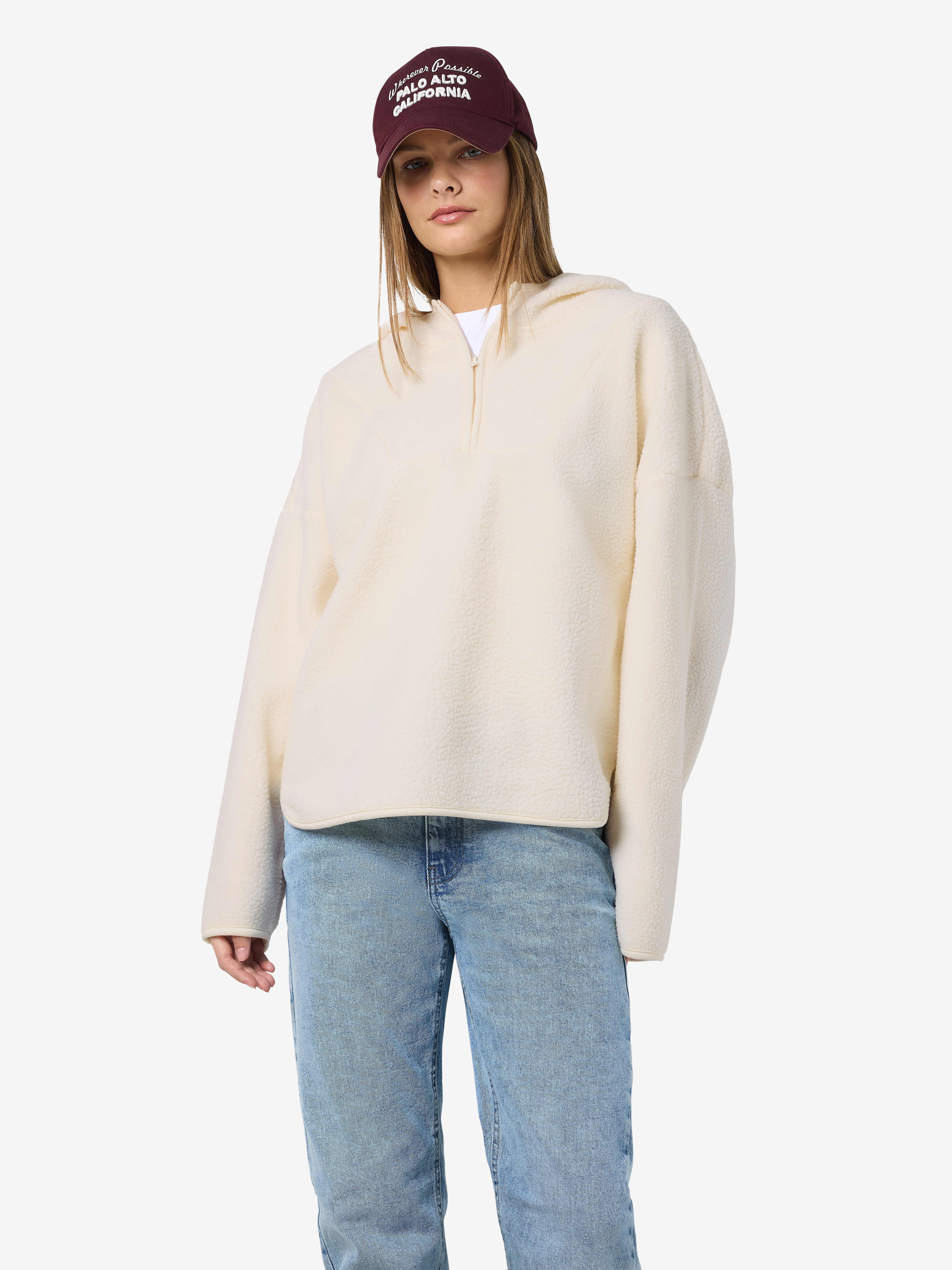 Noisy may Fleecetrui NMCOZY L/S HALFWAY ZIP SWEATER JRS NOOS