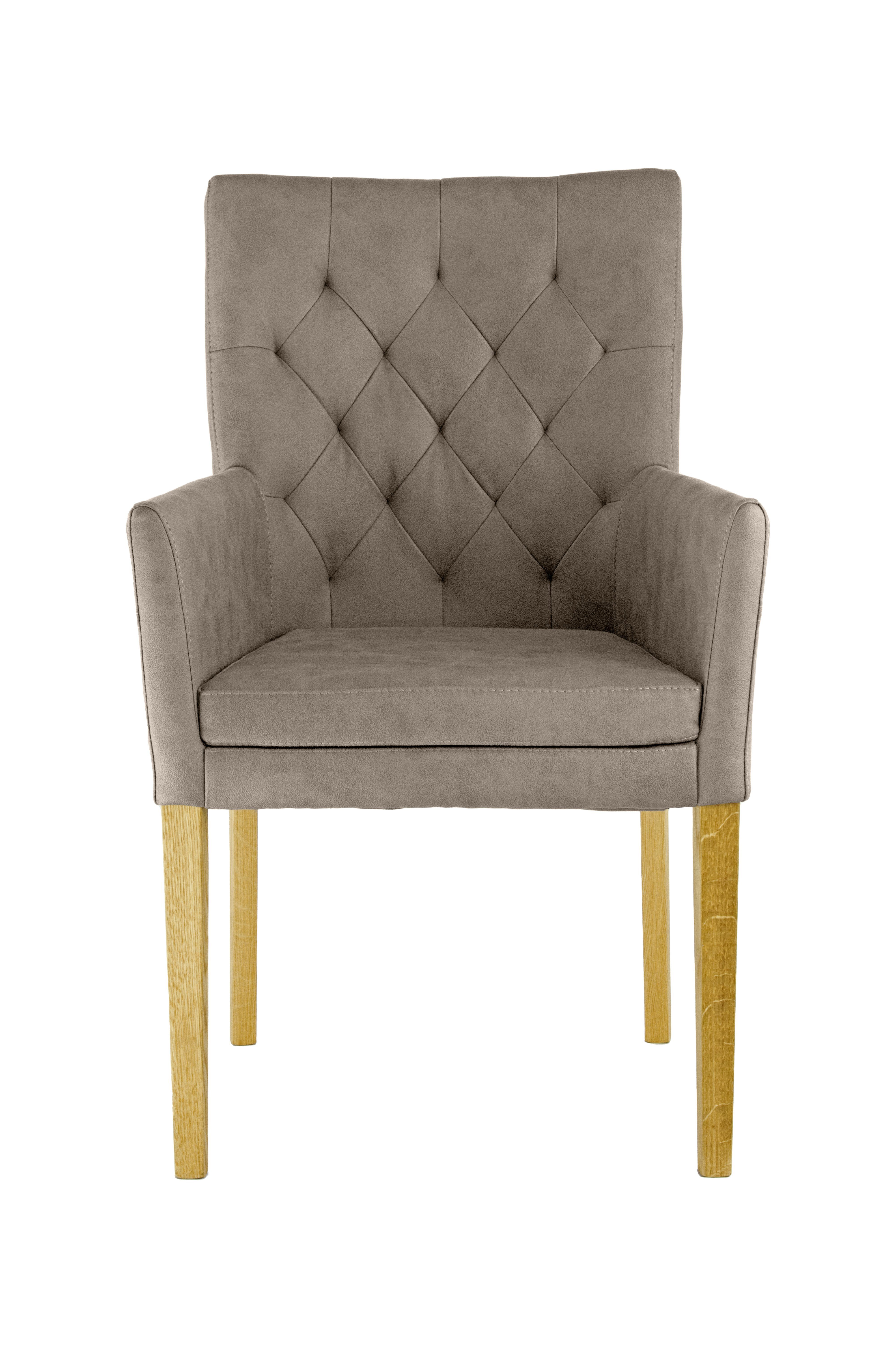 Home affaire Stoel met armleuningen Colorado Frame van massief hout (1 stuk) 4 poot stoelen grijs