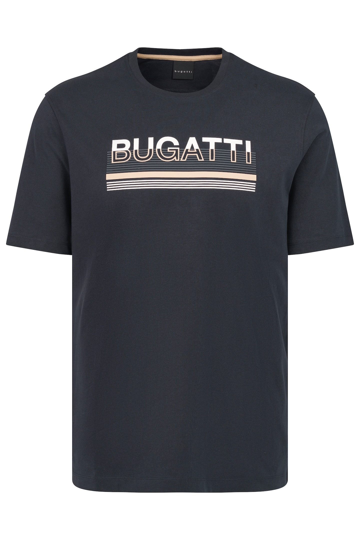 Bugatti T-shirt met rubberen logo-print