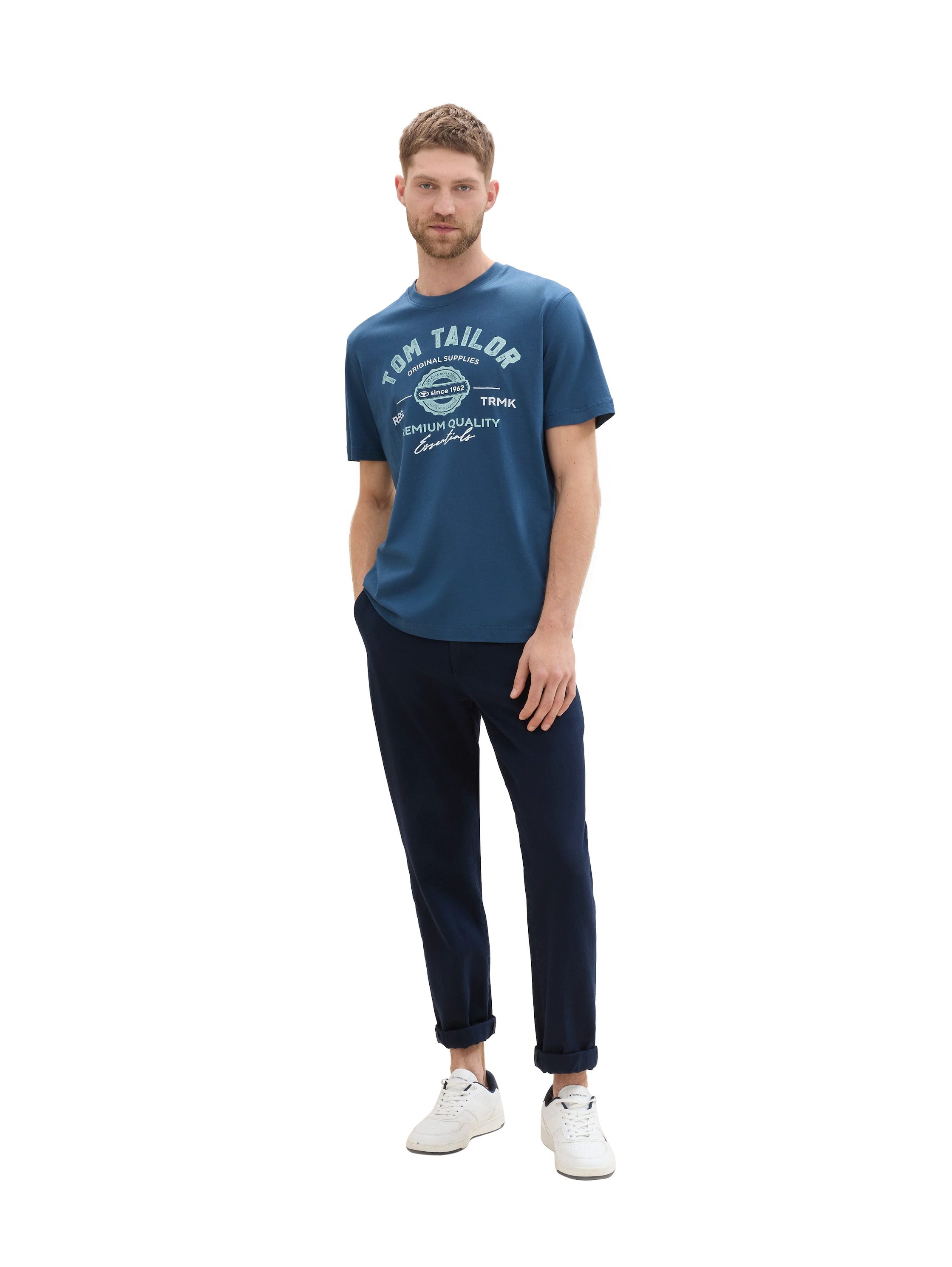 Tom Tailor T-shirt met grote logo-frontprint