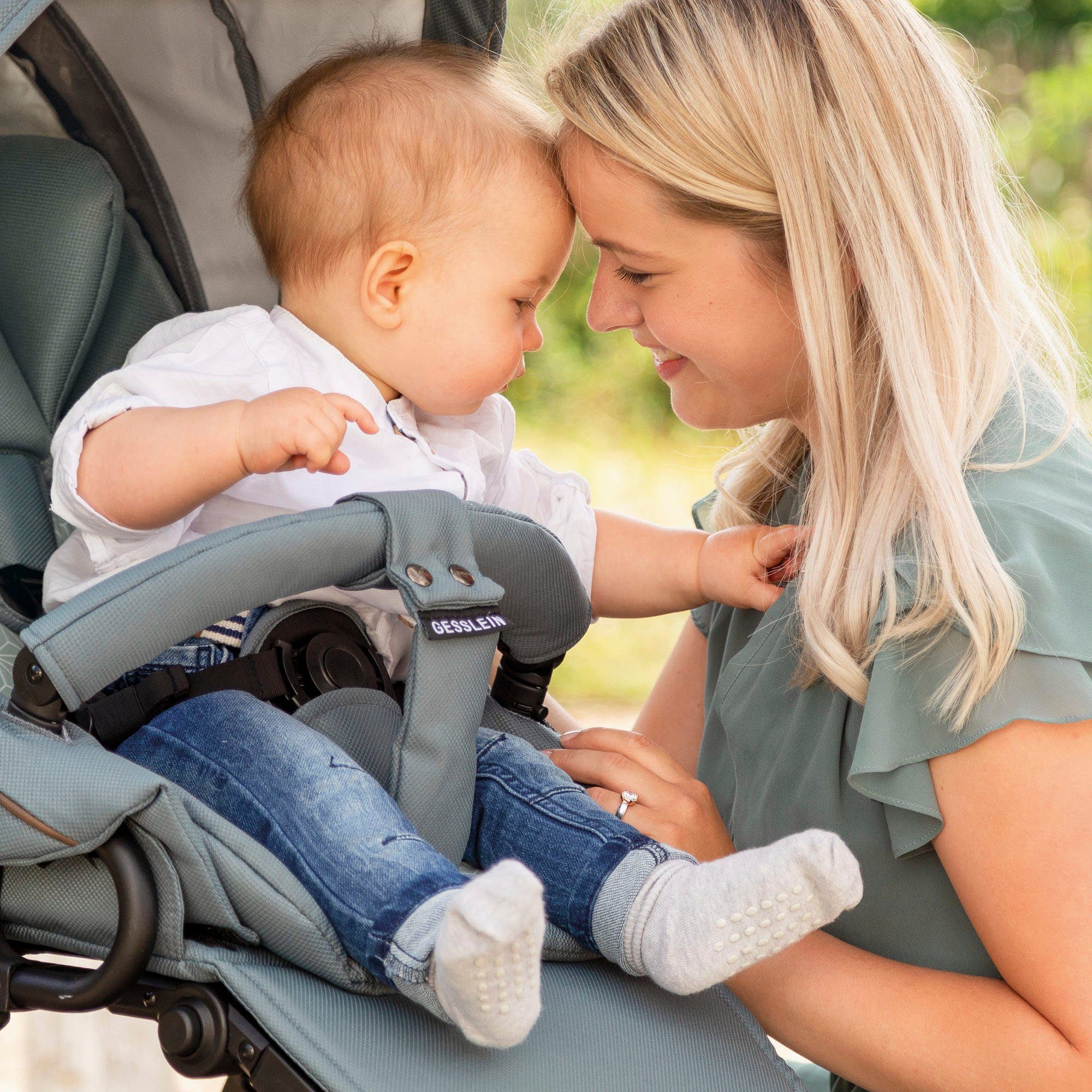Gesslein Combi-kinderwagen FX4 Soft+ met opzetstuk Classic zwart/tabak, benzine
