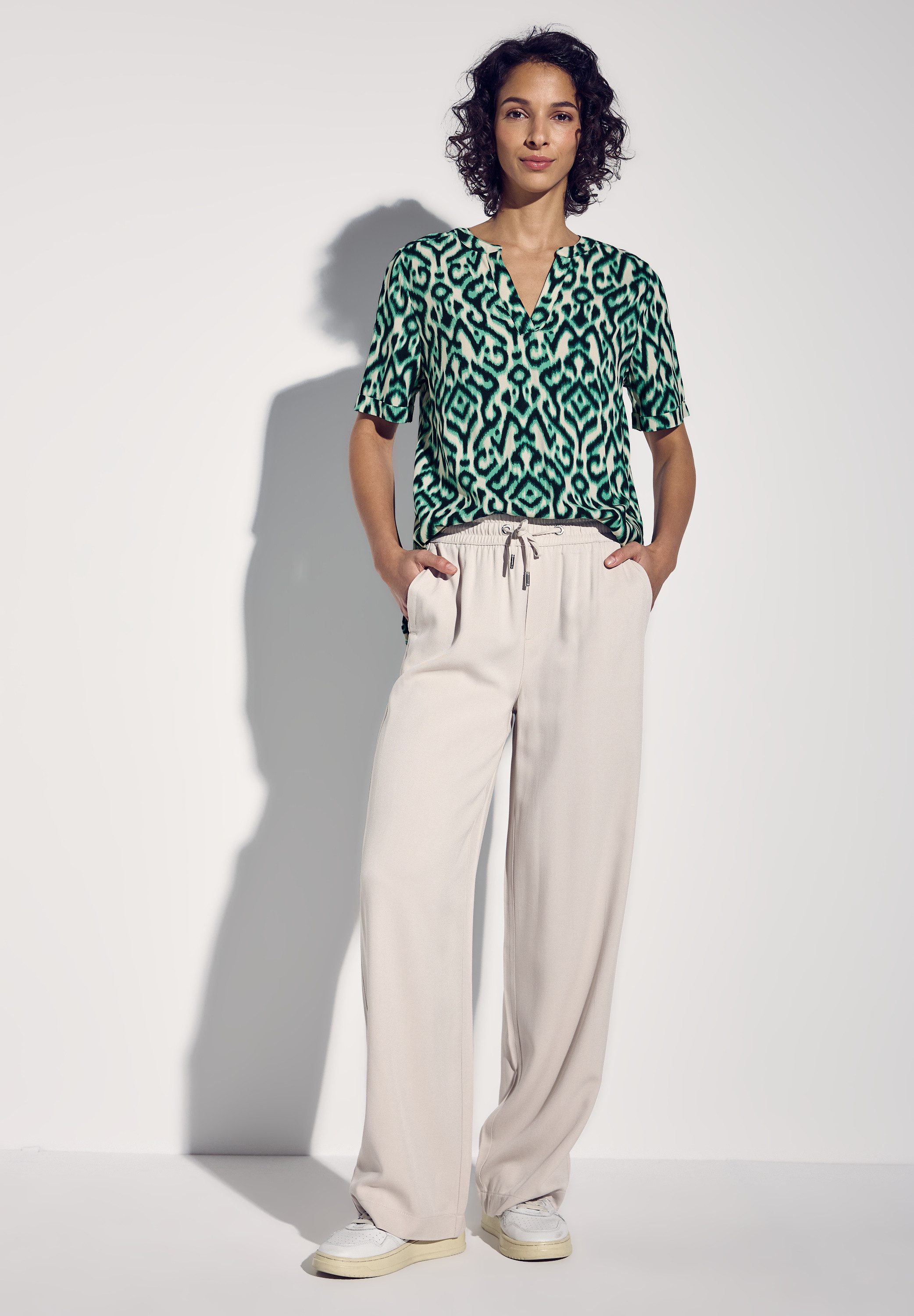 STREET ONE Blouse met korte mouwen met print all-over