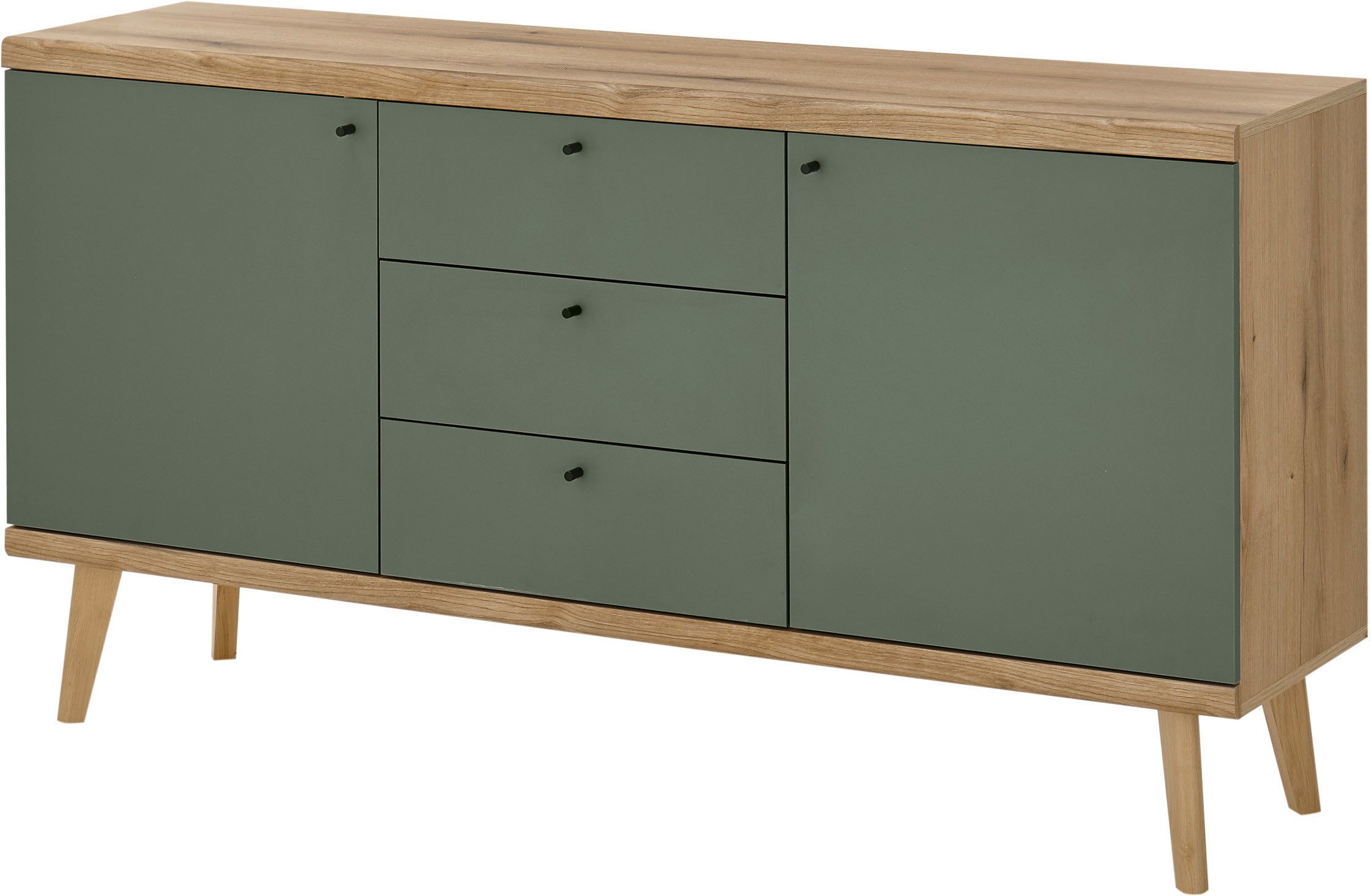 INOSIGN Dressoir MAVAS in moderne trendkleur, handgrepen van metaal (zwart), breedte 160 cm