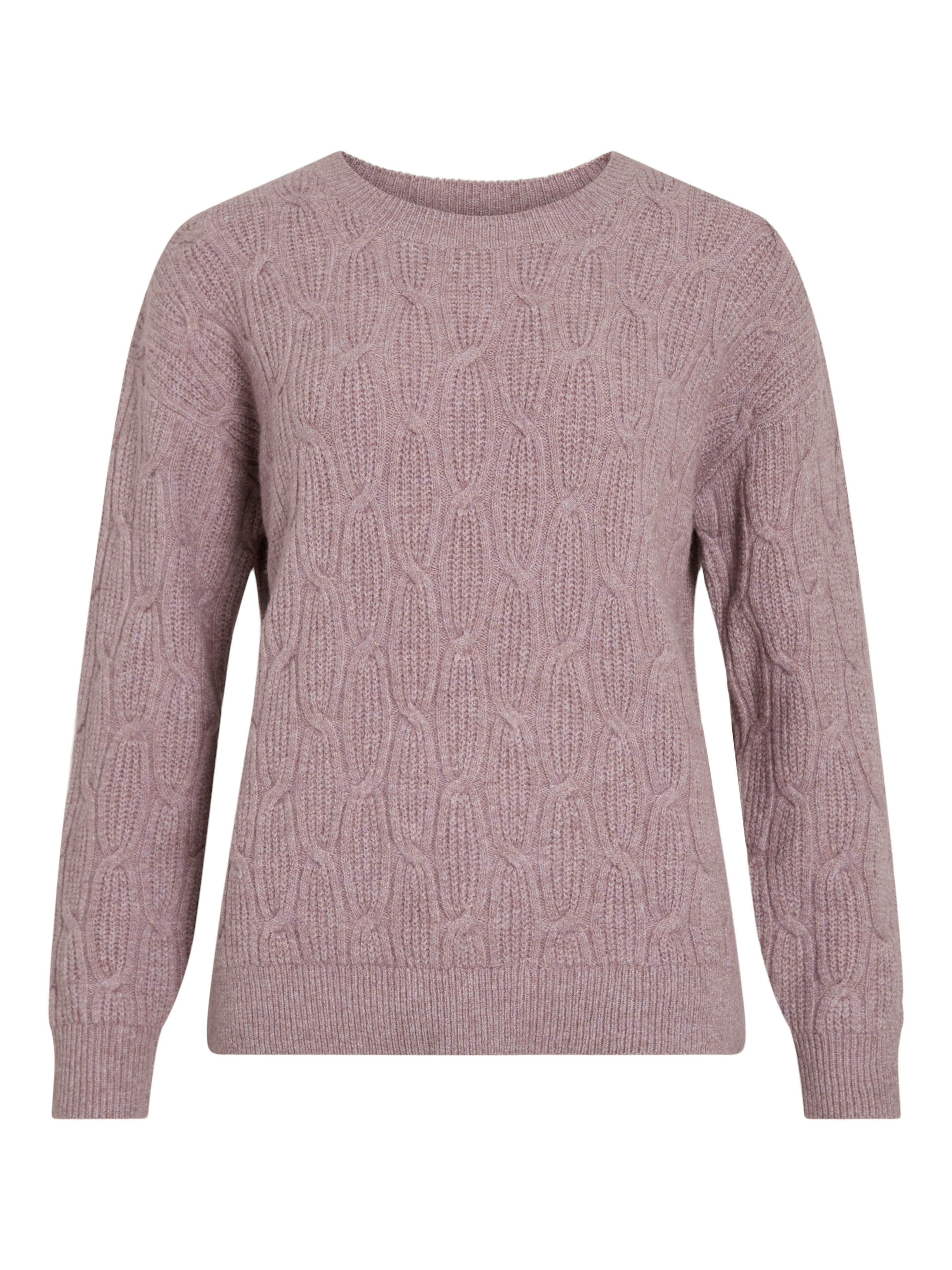 Vila Gebreide trui VILASSIA O-NECK L/S CABEL KNIT TOP -NOOS