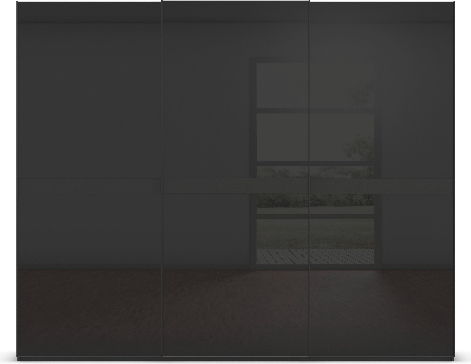 rauch Schuifdeurkast Kledingkast kast garderobe slaapkamerkast SCALE-LINE edel uiterlijk met buikband in corpuskleur met glasfront made in germany