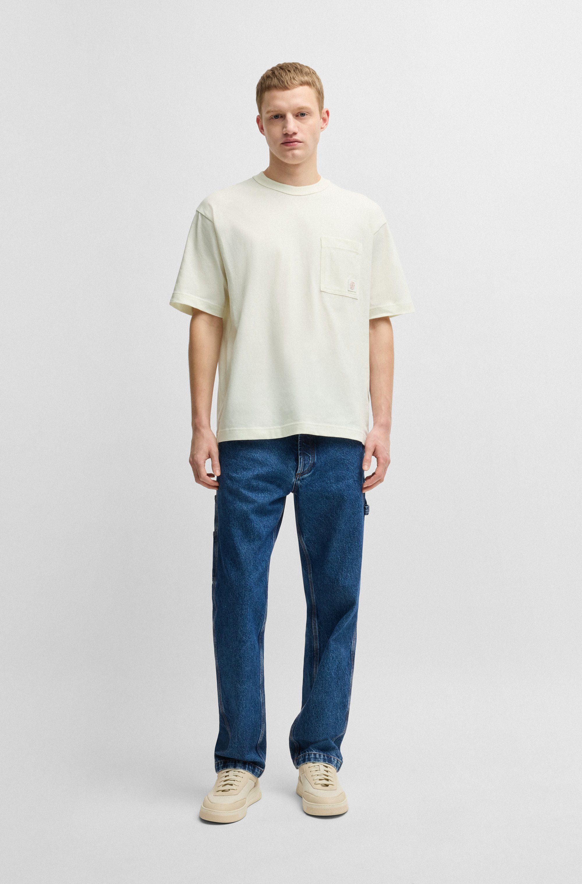 Boss Orange T-shirt Te cotton met logobadge