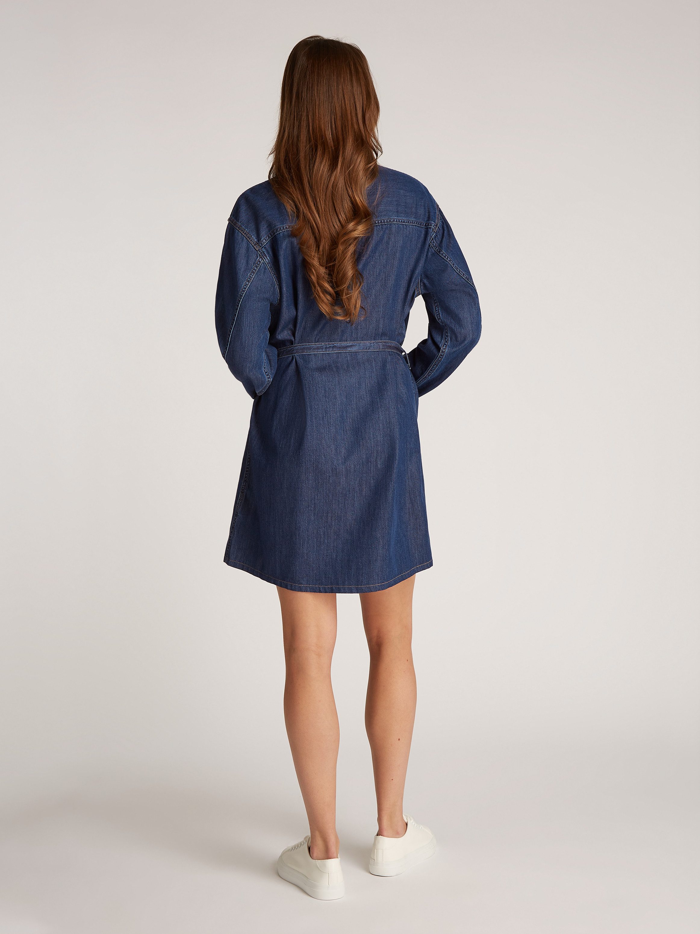 Calvin Klein Jeans jurk BELTED TENCEL DENIM SHIRT DRESS