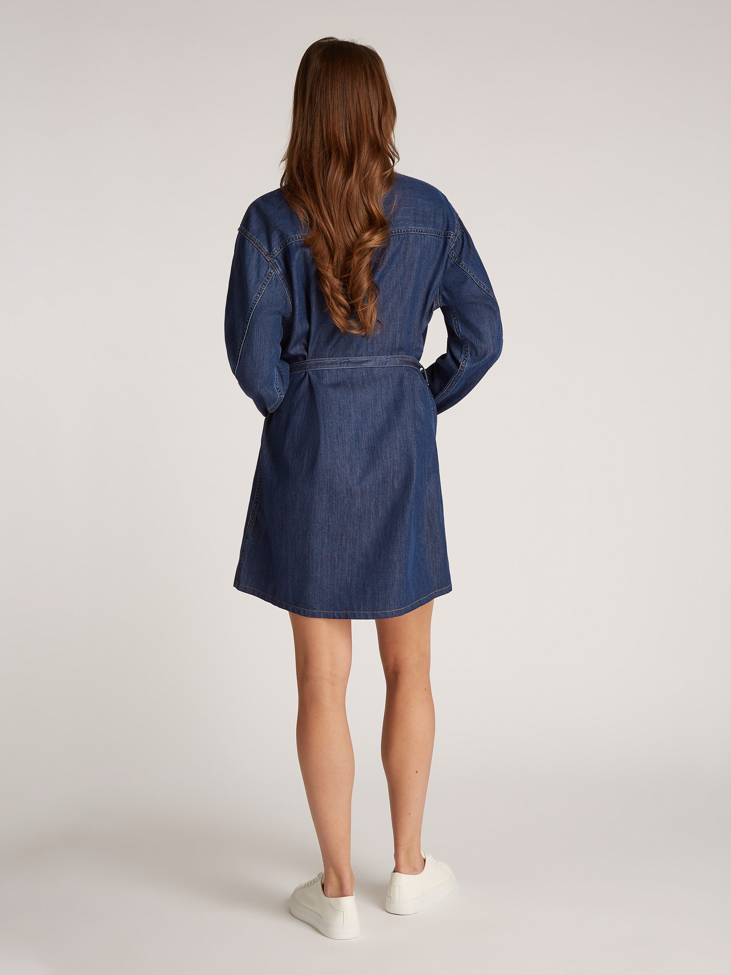 Calvin Klein Jeans jurk BELTED TENCEL DENIM SHIRT DRESS