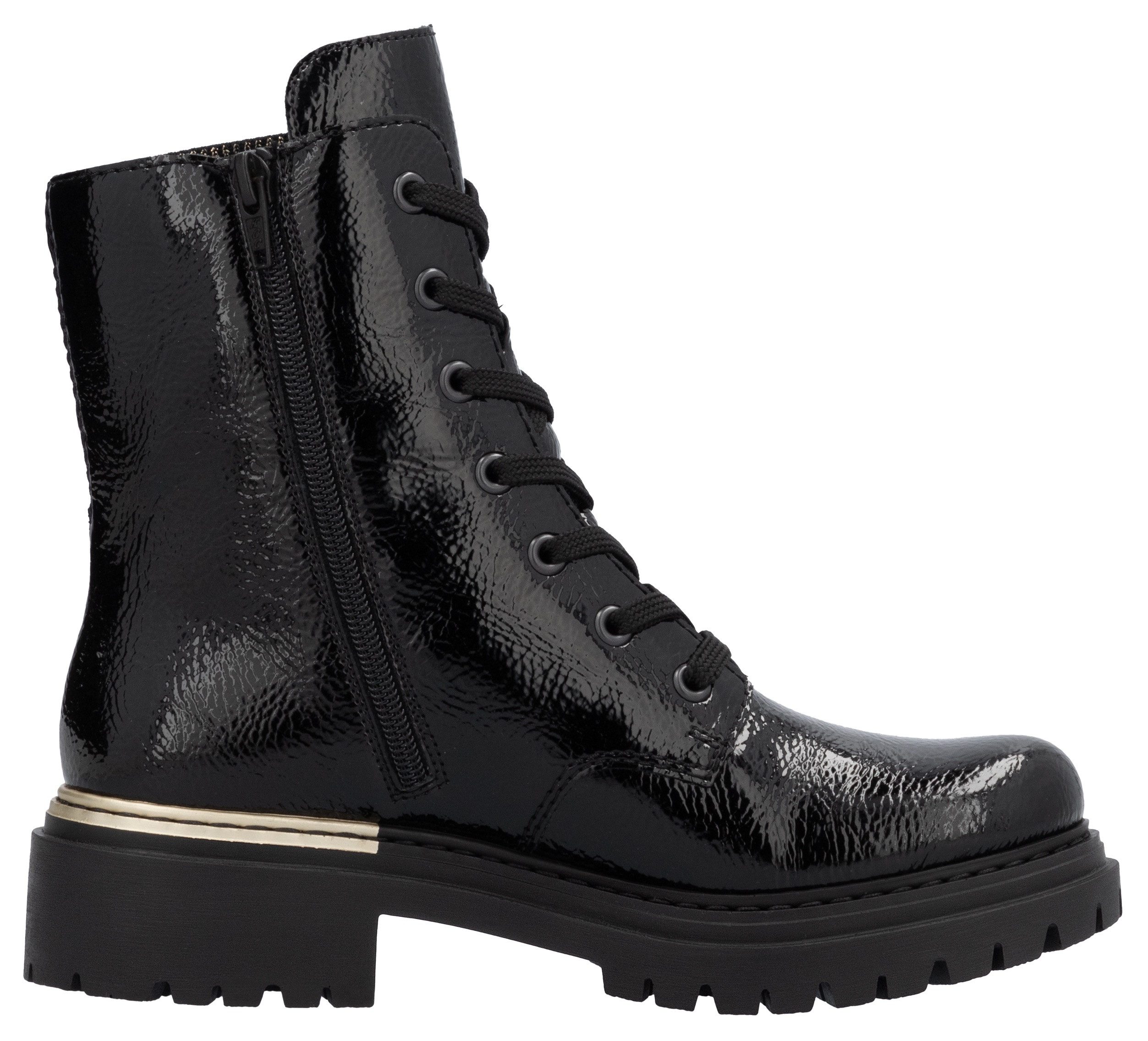 Rieker Veterschoenen enkellaars, hakken, met textielinzet aan de schacht