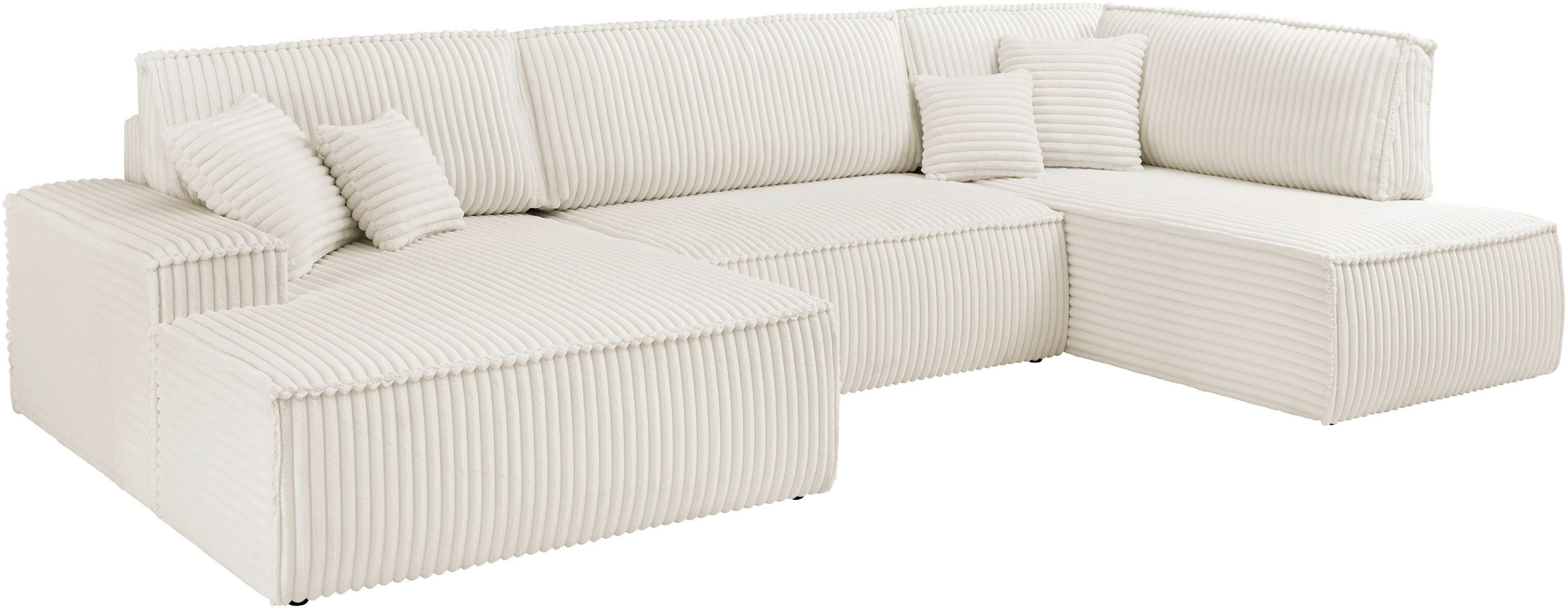 andas Zithoek FINNLEY U-model XXL 329 cm, bedbank, slaapfunctie m. bedkist