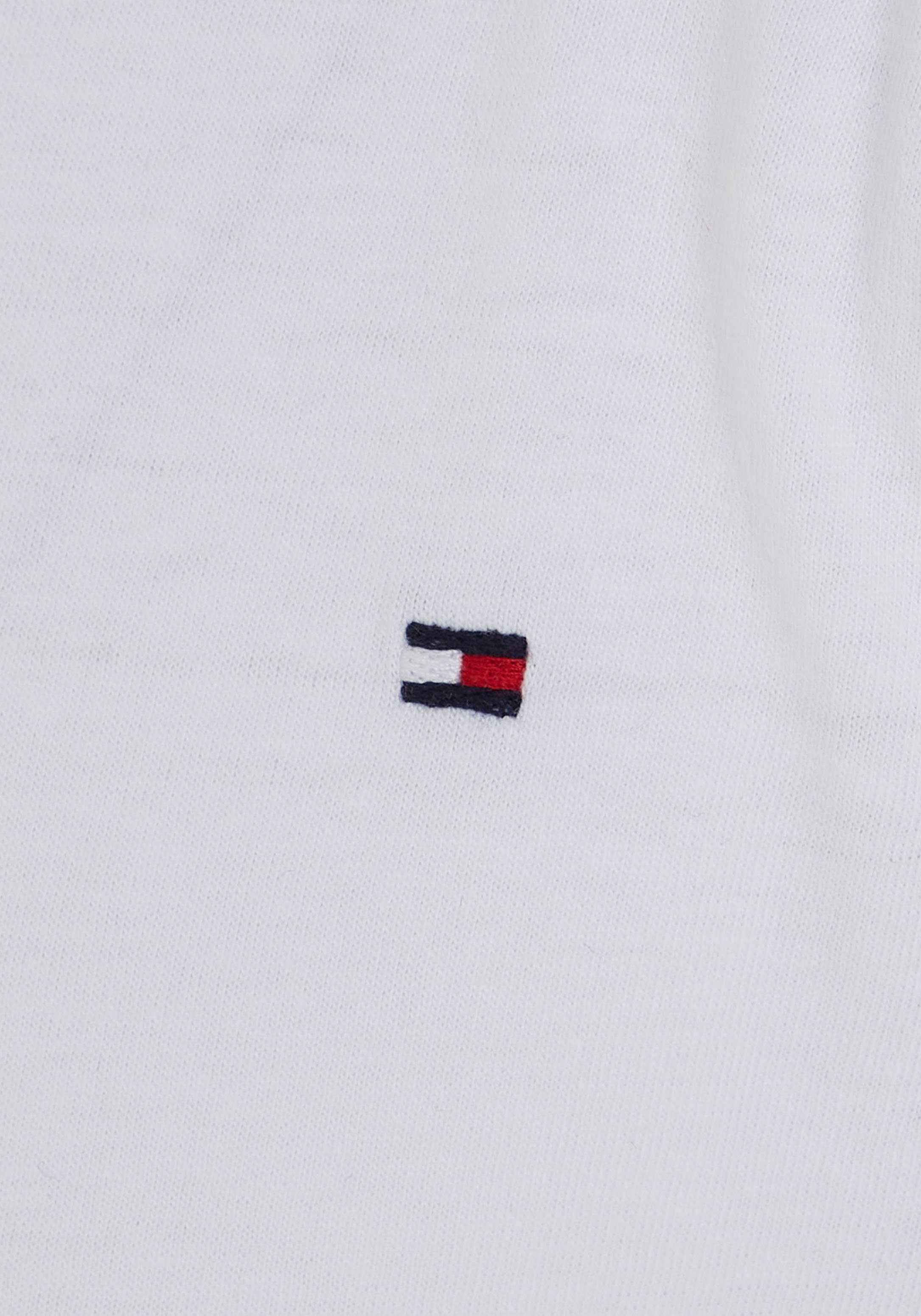 Tommy Hilfiger T-shirt ESSENTIAL RUFFLE SLEEVE TOP S/S met golfrand, logo-geborduurde details