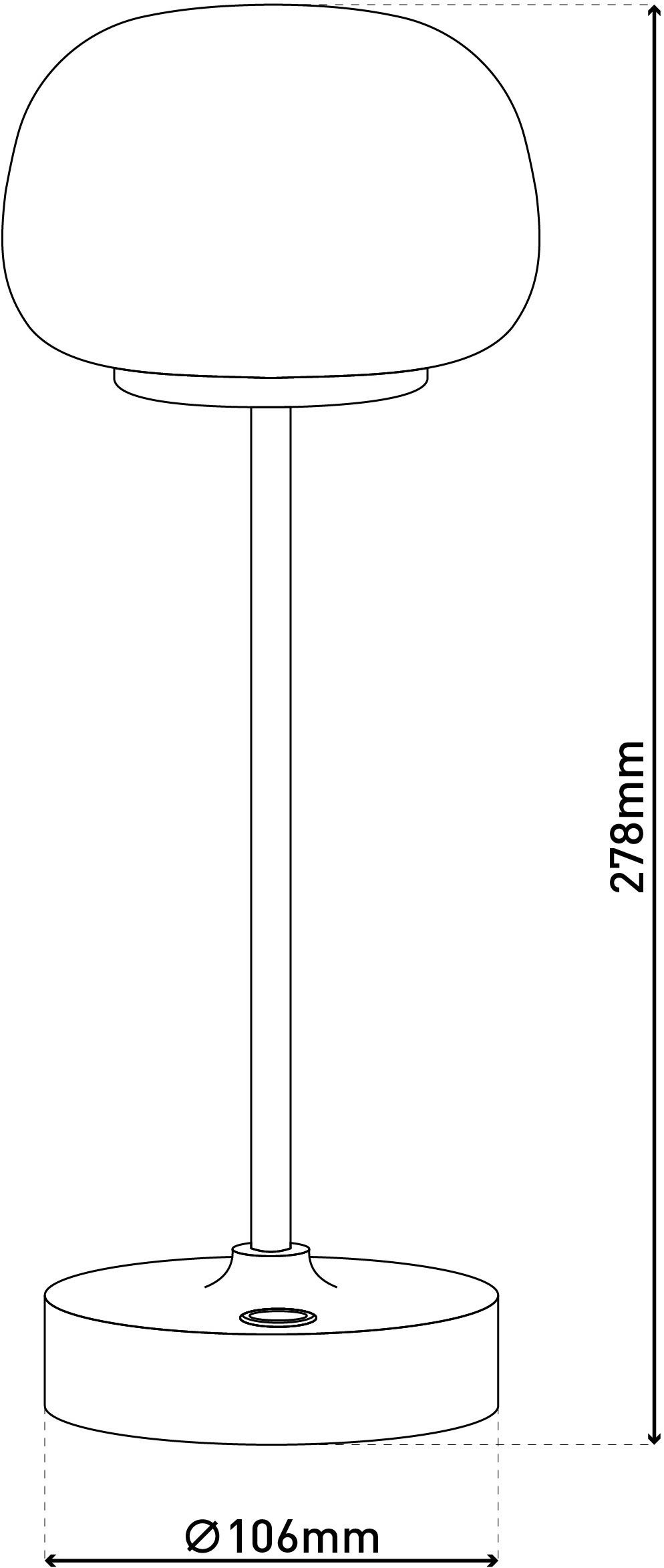 näve Led-tafellamp Pina Oplaadbare accu, USB Type C incl. kabel 100cm, touch, dimbaar