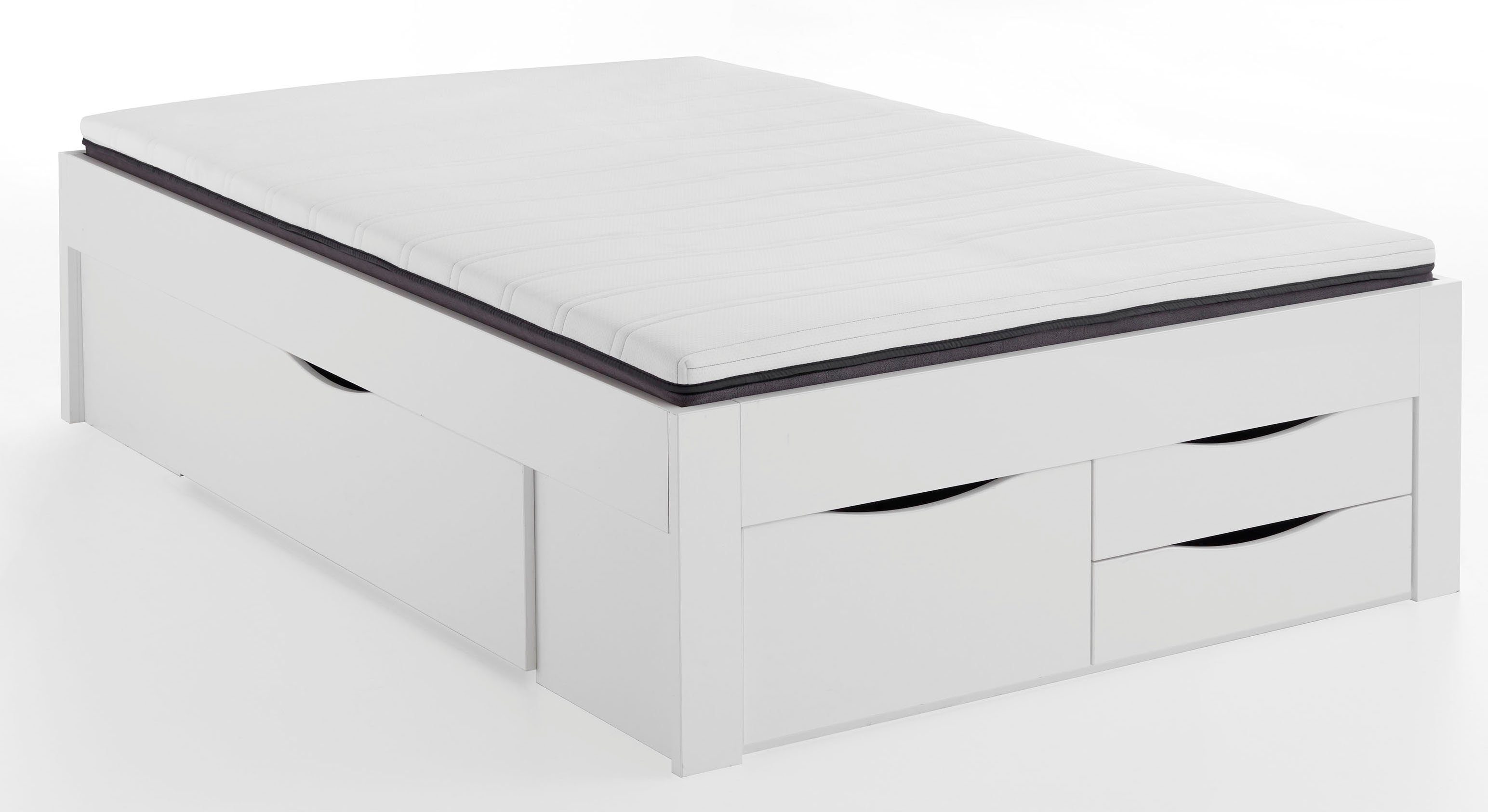 Relita Ledikant met bergruimte met laden en matras, 2 breedten, 2 decorkleuren melamine bedden
