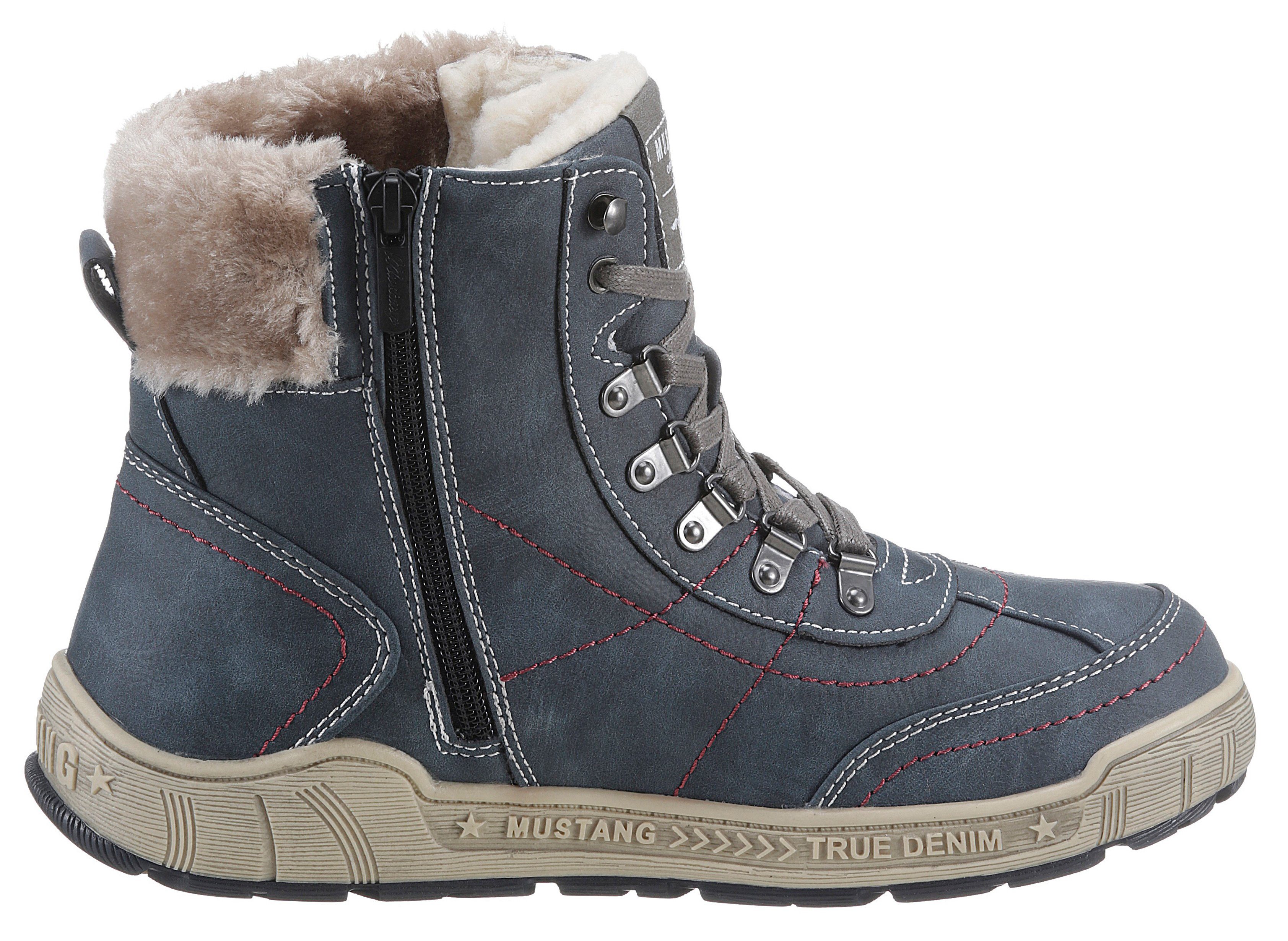 Mustang Shoes Winterlaarzen met faux-bont kraag in breedte g = breed