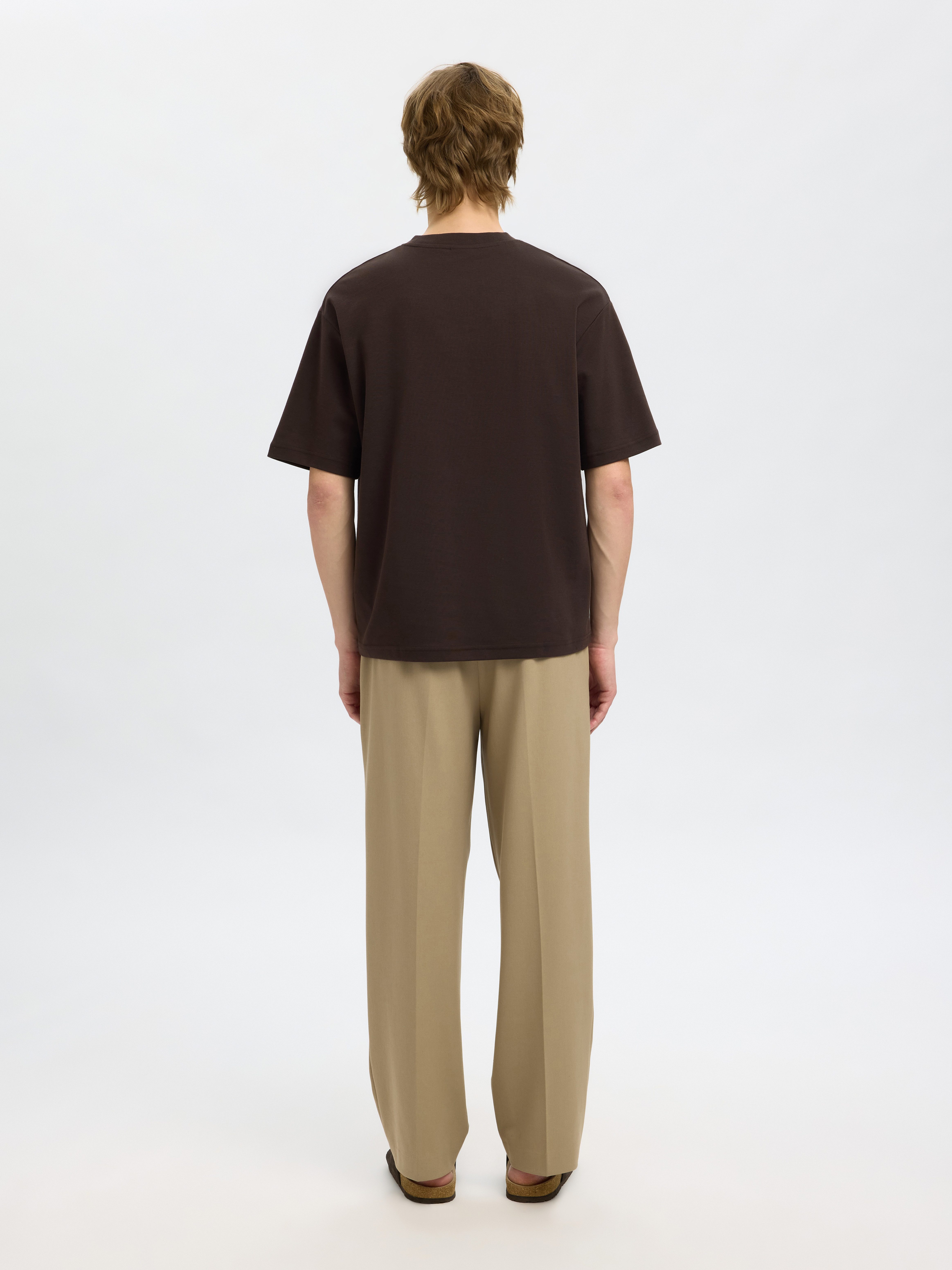 SELECTED HOMME Shirt met ronde hals SLHLOOSEOSCAR SS O-NECK TEE NOOS
