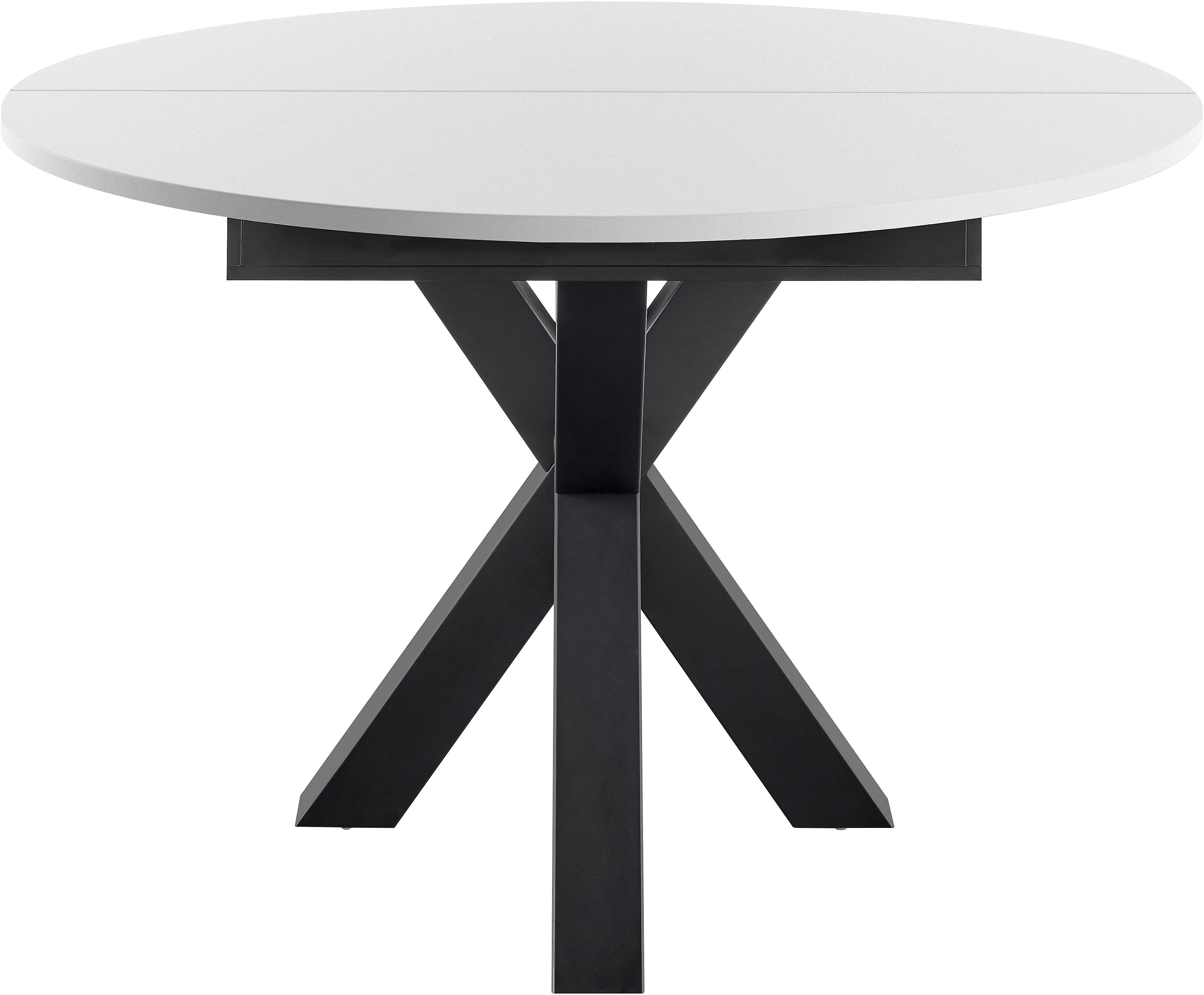 set one by Musterring Eettafel New Atlanta met ronde plaat, uitschuifbaar, stervoet, afmetingen ø130 cm (170x130 cm)