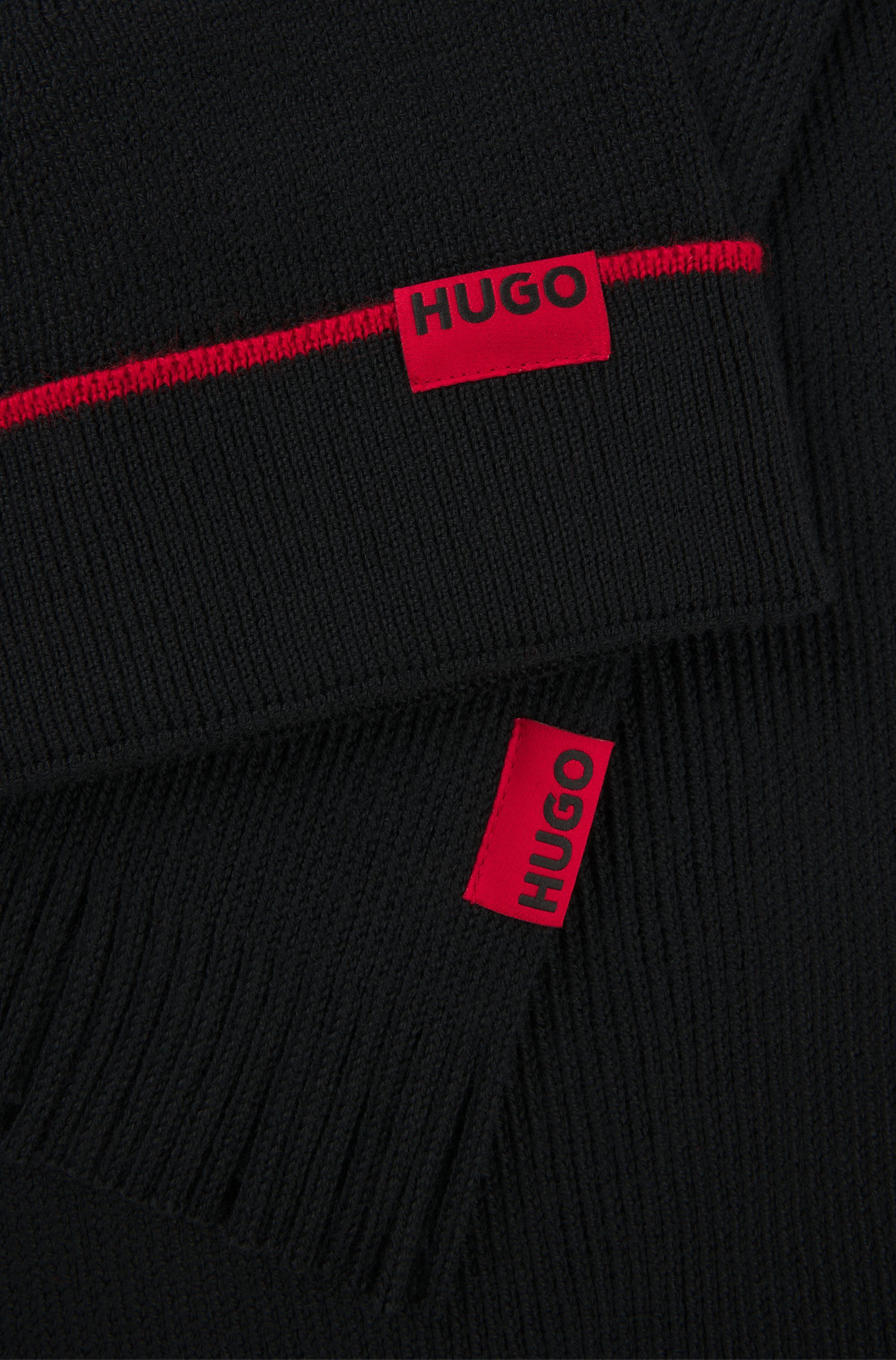 HUGO Sjaal Zaschel Set (set, 2 stuks, Met bijpassende muts)