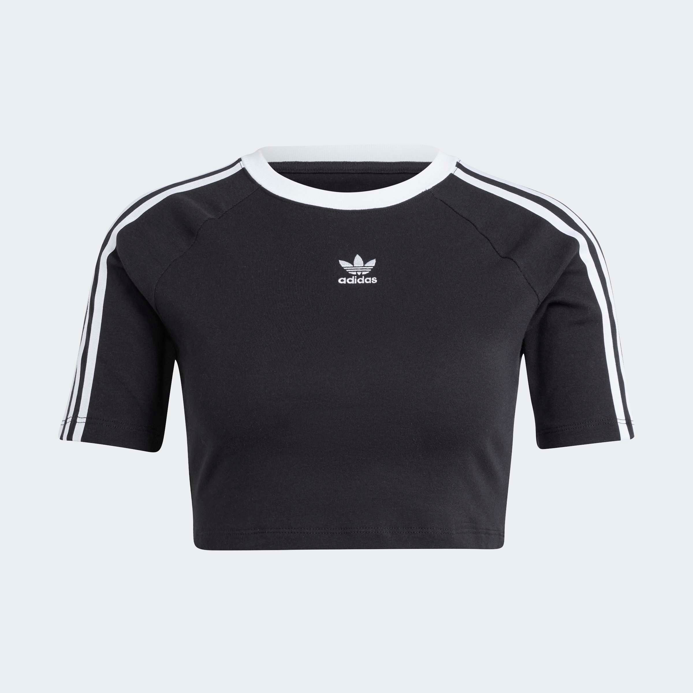 adidas Originals T-shirt 3 S BABY TEE Cropped drie-strepen shirt