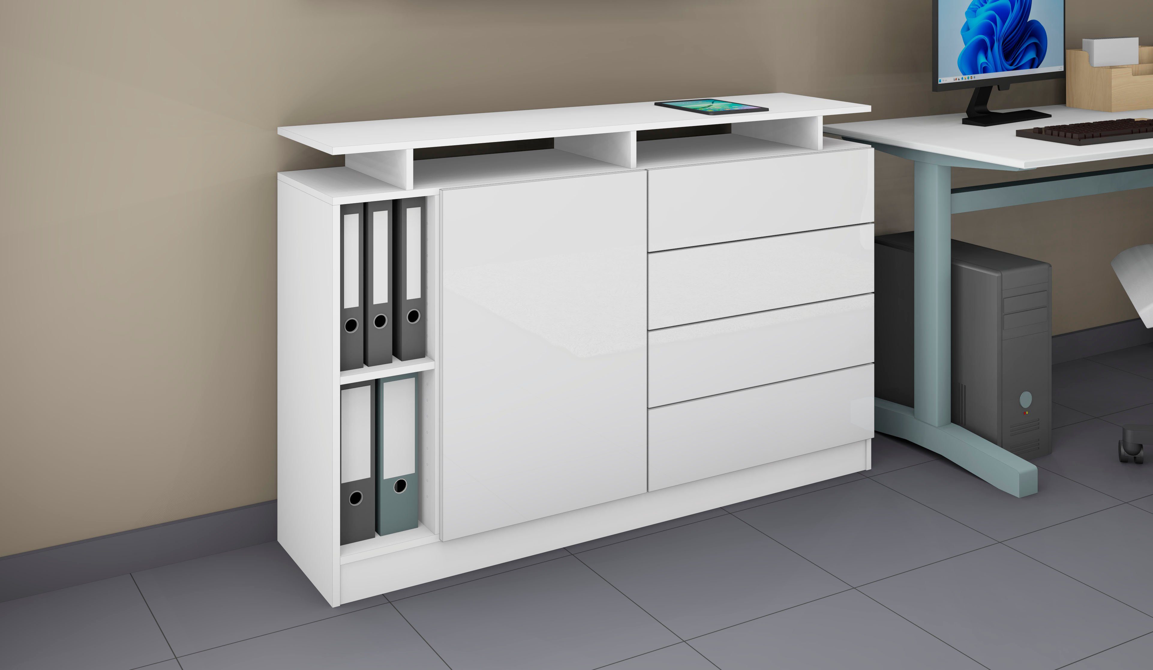 borchardt Möbel Dressoir Vaasa moderne greeploze look, push-to-openfunctie