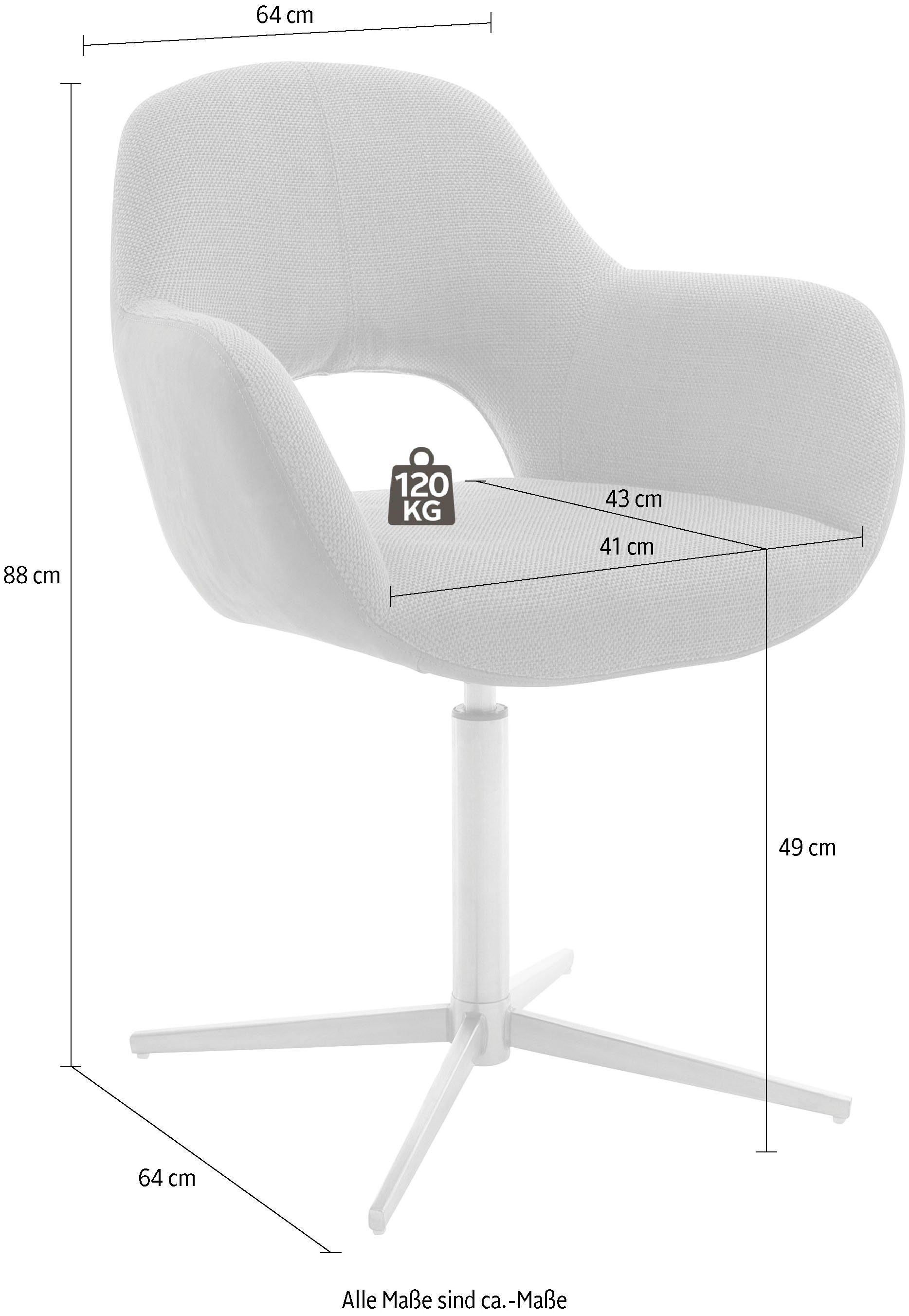 MCA furniture Eetkamerstoel MELROSE Stoel 360º draaibaar met nivellering (set, 2 stuks)