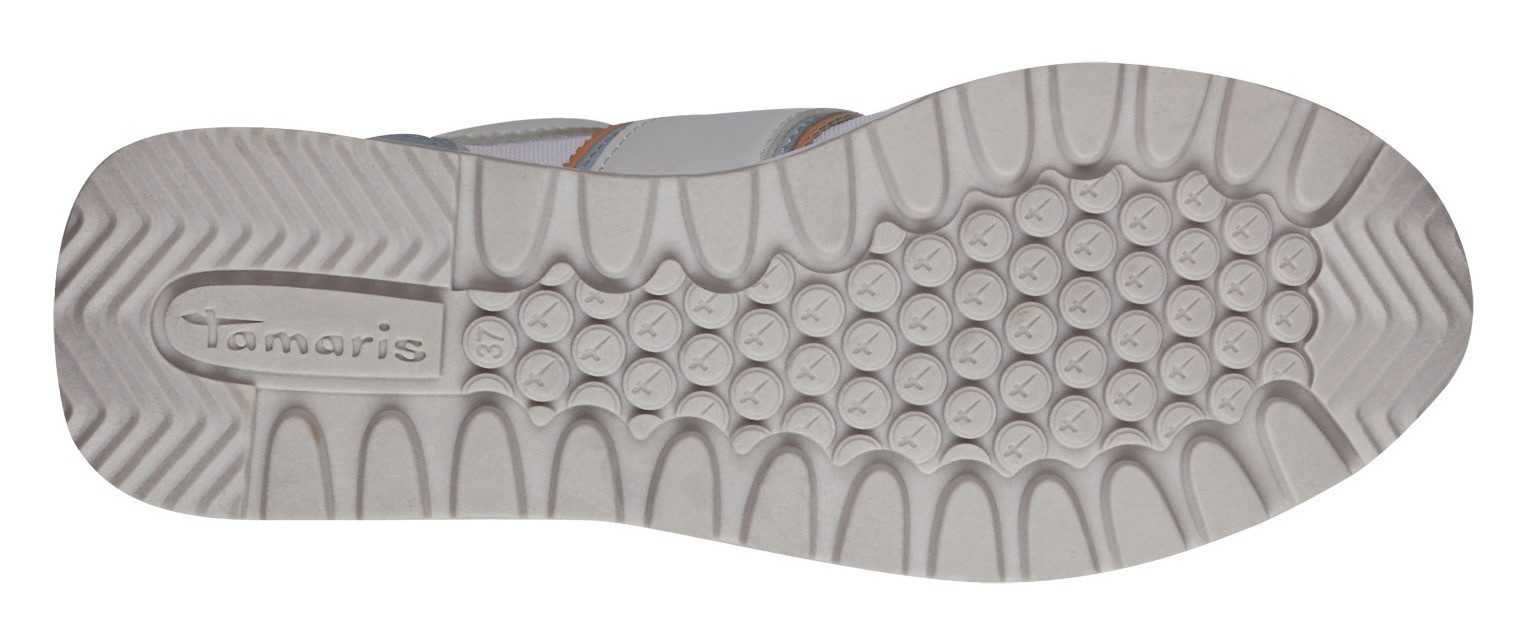 Tamaris Plateausneakers , vrijetijdsschoen, lage schoen, veterschoen met gekleurde accenten