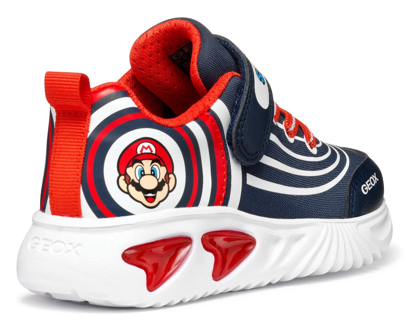 Geox Sneakers J ASSISTER BOY knipperschoen , sneaker, klittenbandschoen, retro sneaker met super mario motief