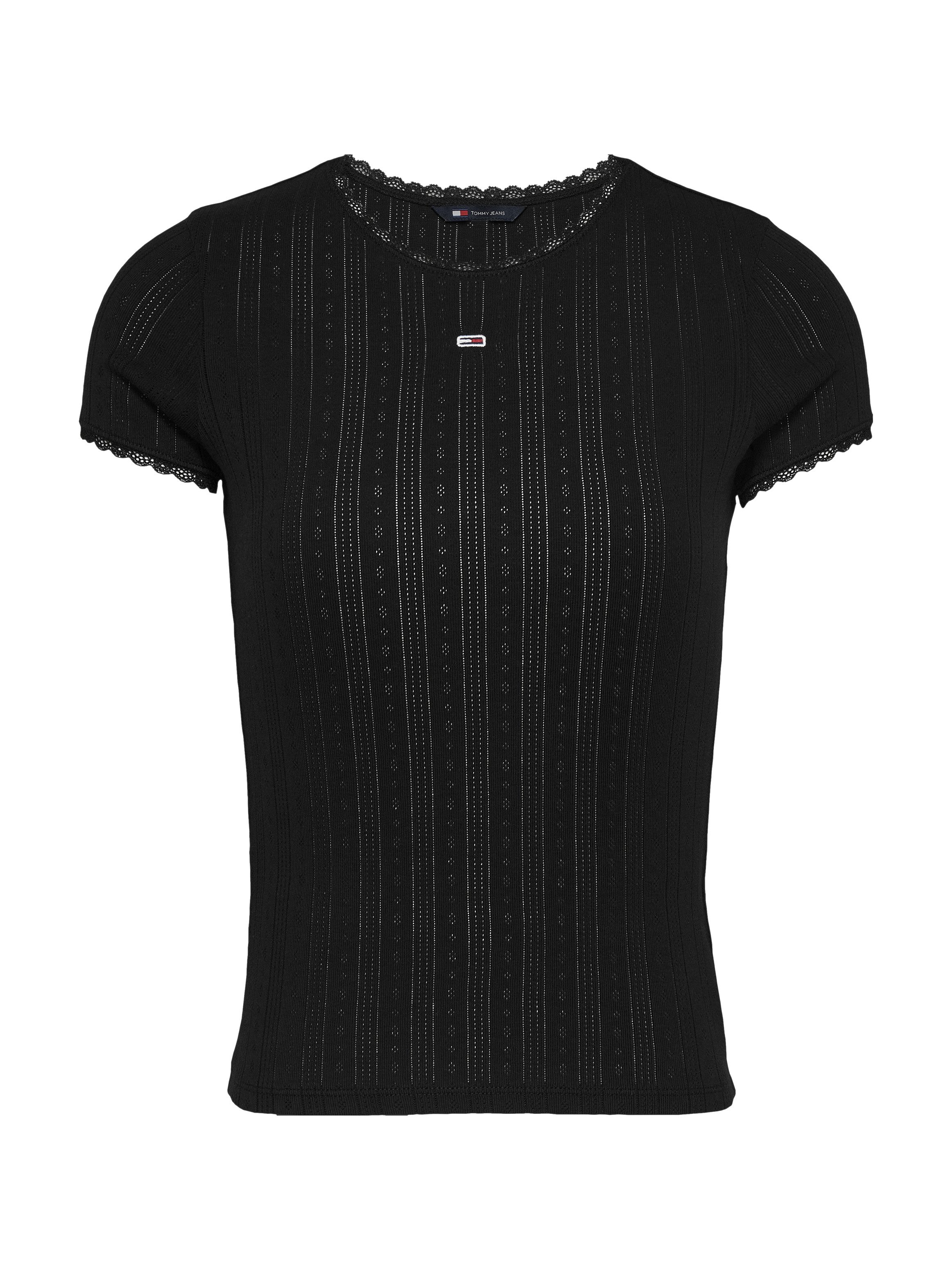 TOMMY JEANS T-shirt TJW SLIM POINTELLE RIB TEE