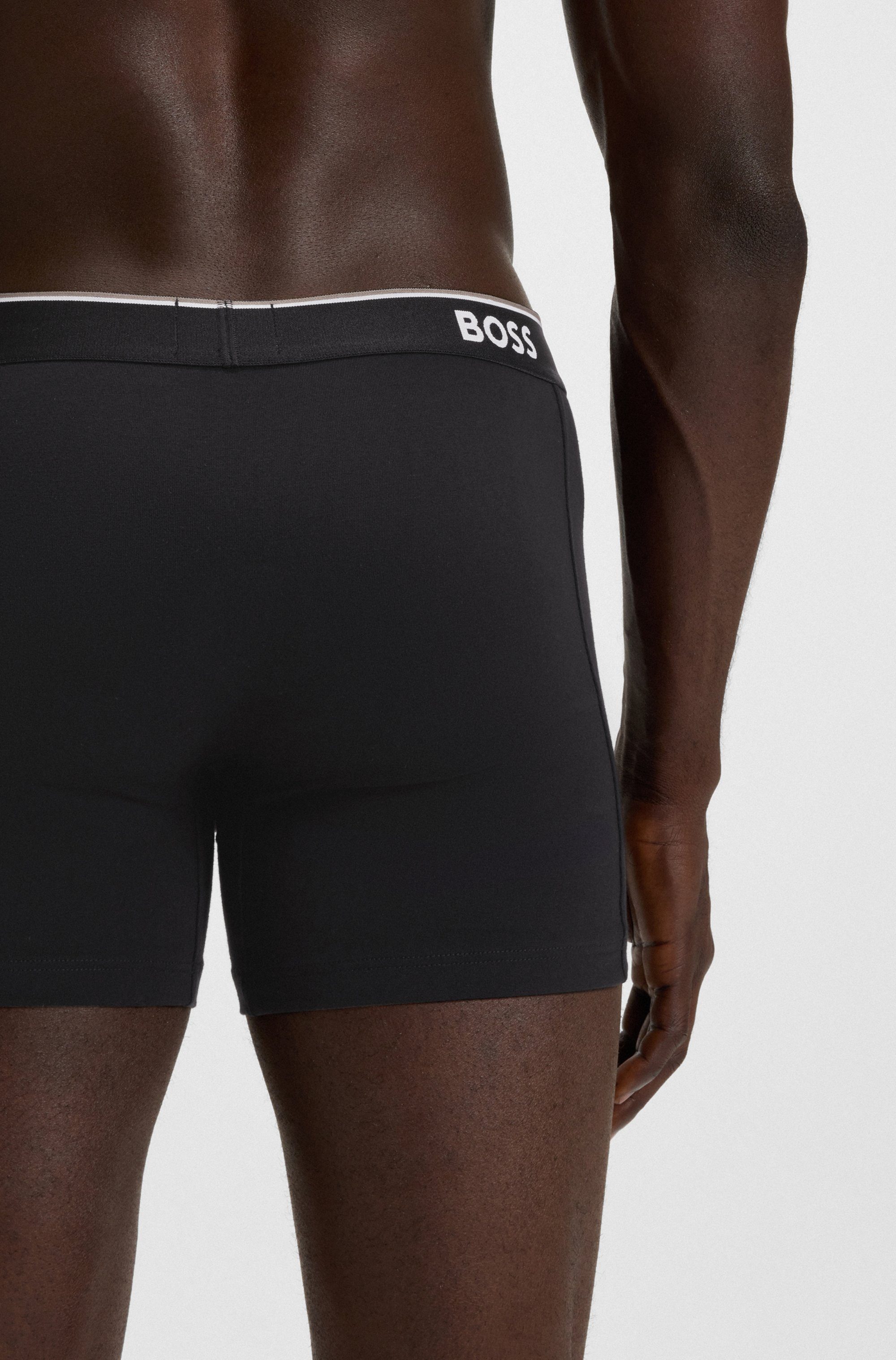 BOSS Lange boxershort BRIEF 3 PACK met in kleur bijpassende weefband (3 stuks)