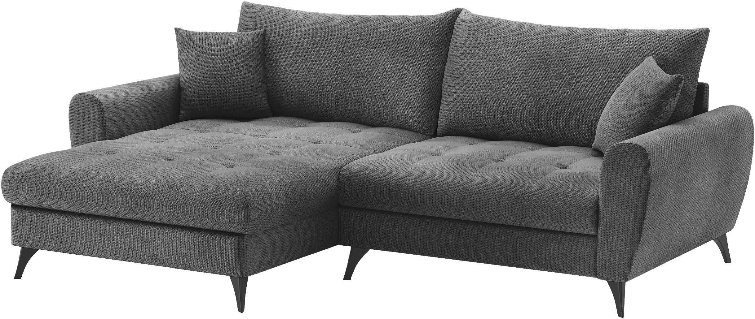 Mr. Couch Hoekbank Blackburn II, L-vorm Met koudschuimvering tot 140 kg belastbaar zwart, hoekbanken, Recamiere links