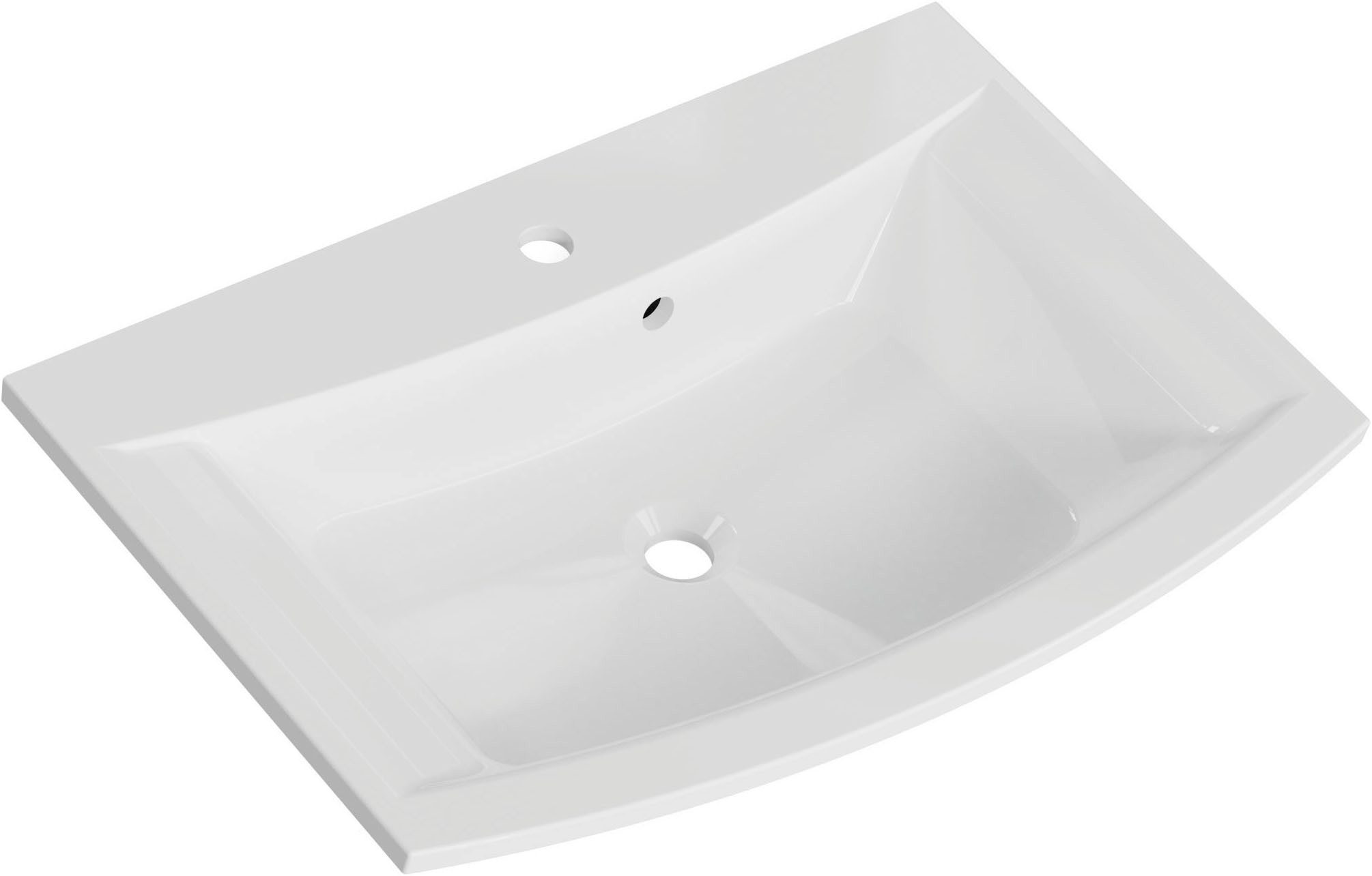 Saphir Badmeubelset Serie 7045 2-delig, mineraalmarmeren wastafel met led-spiegelkast (set, 2 stuks)