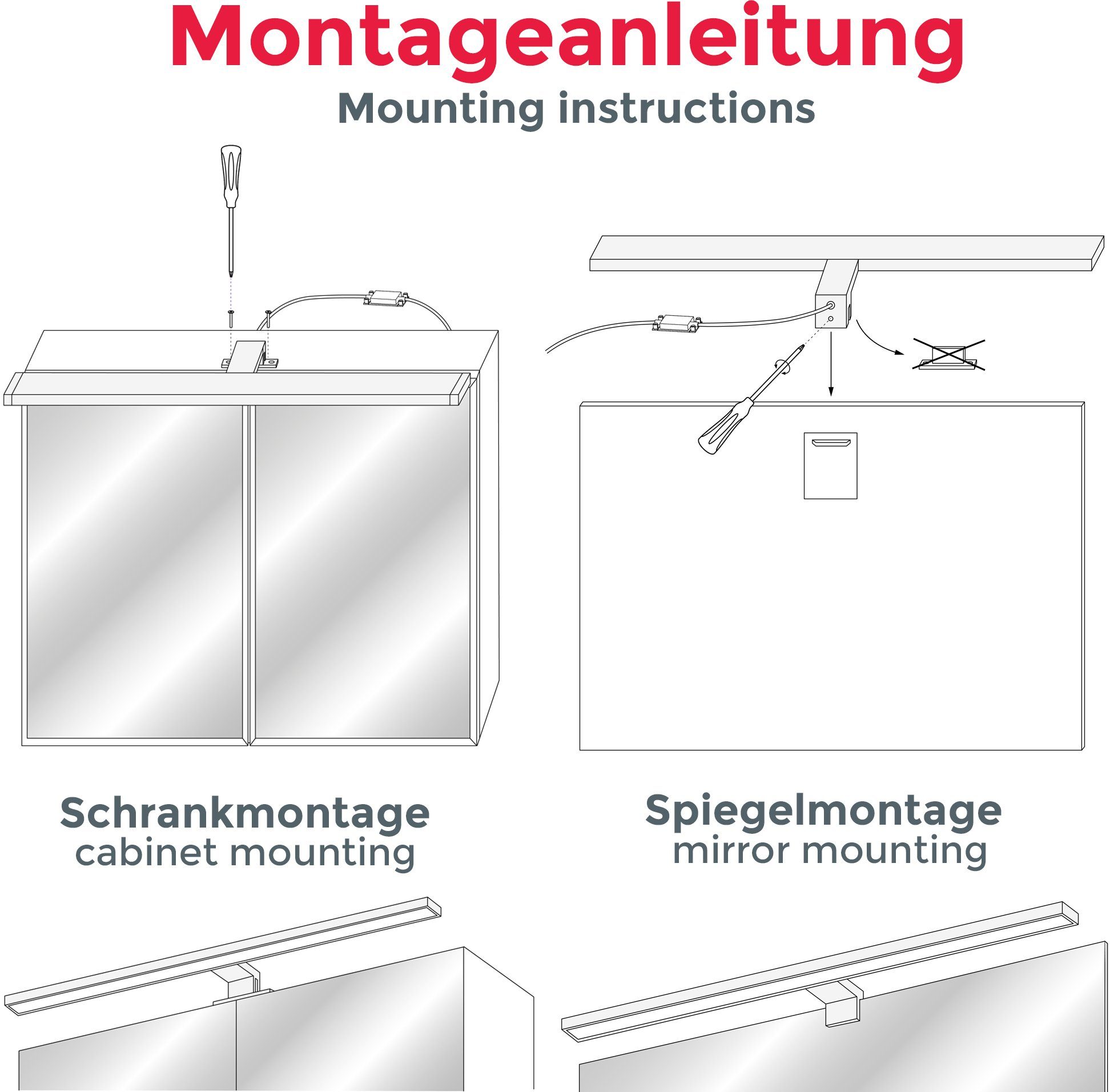 B.K.Licht Spiegellamp Carina LED, badkamer, verlichting, spiegel-lamp, IP44, make-up licht