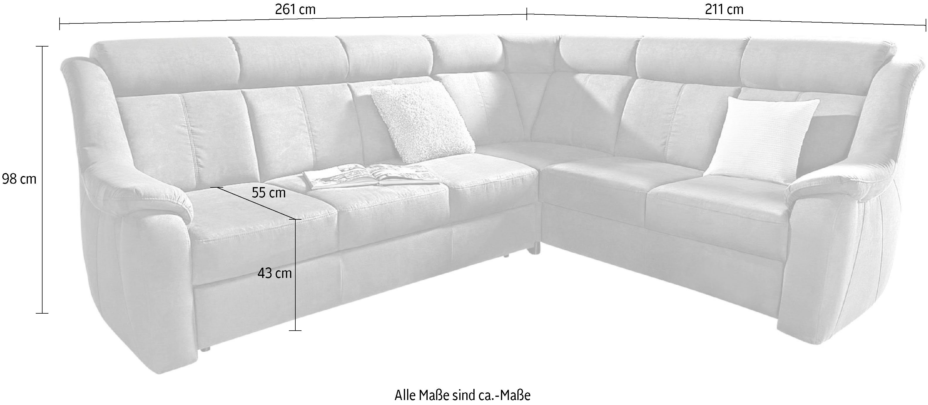 sit&more Hoekbank Basel L-vorm optioneel met relaxfunctie